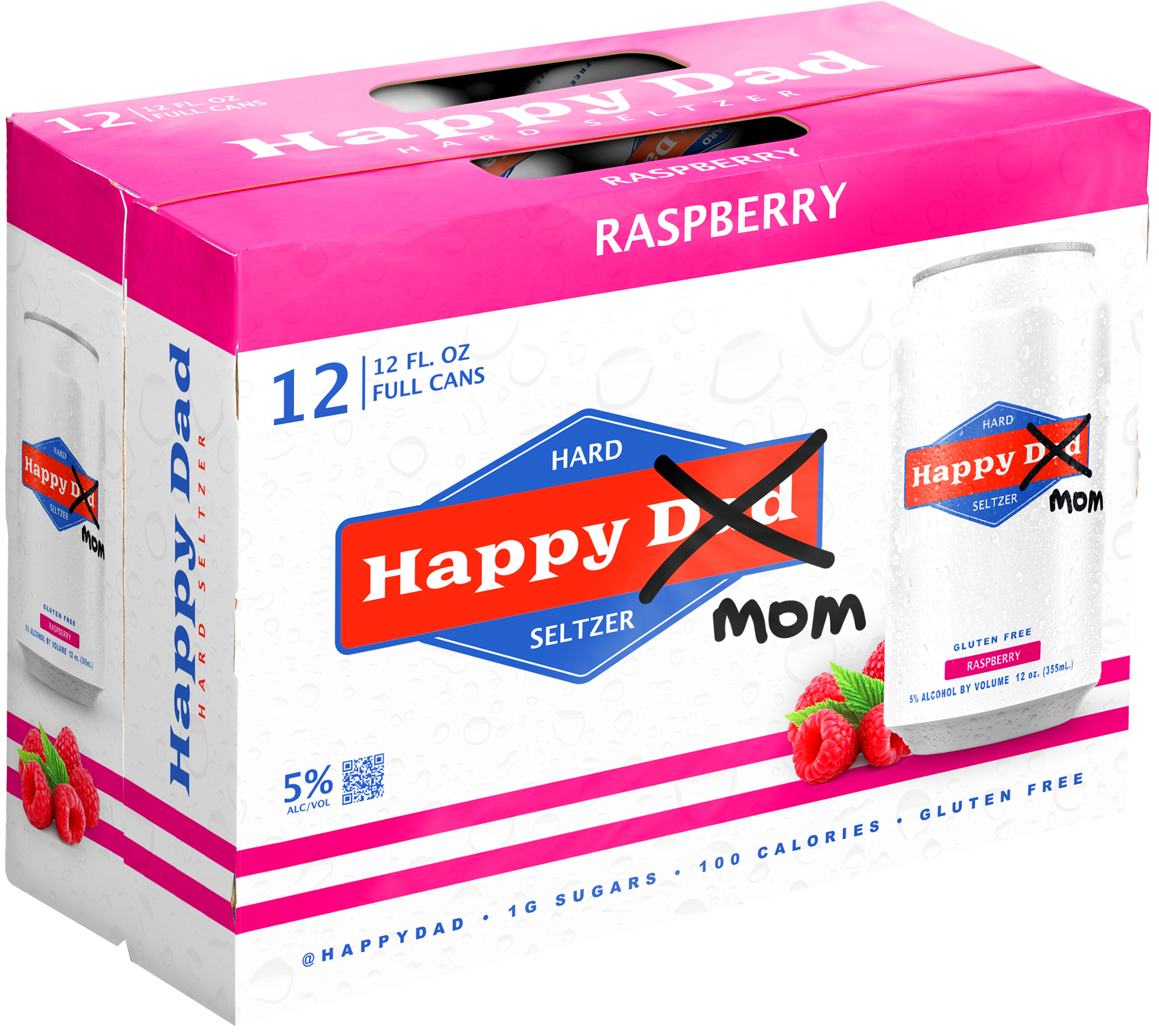 happy＊mama Happy Mom Raspberry Hard Seltzer 12 Pack Cans | 12 pack of 12 oz Can