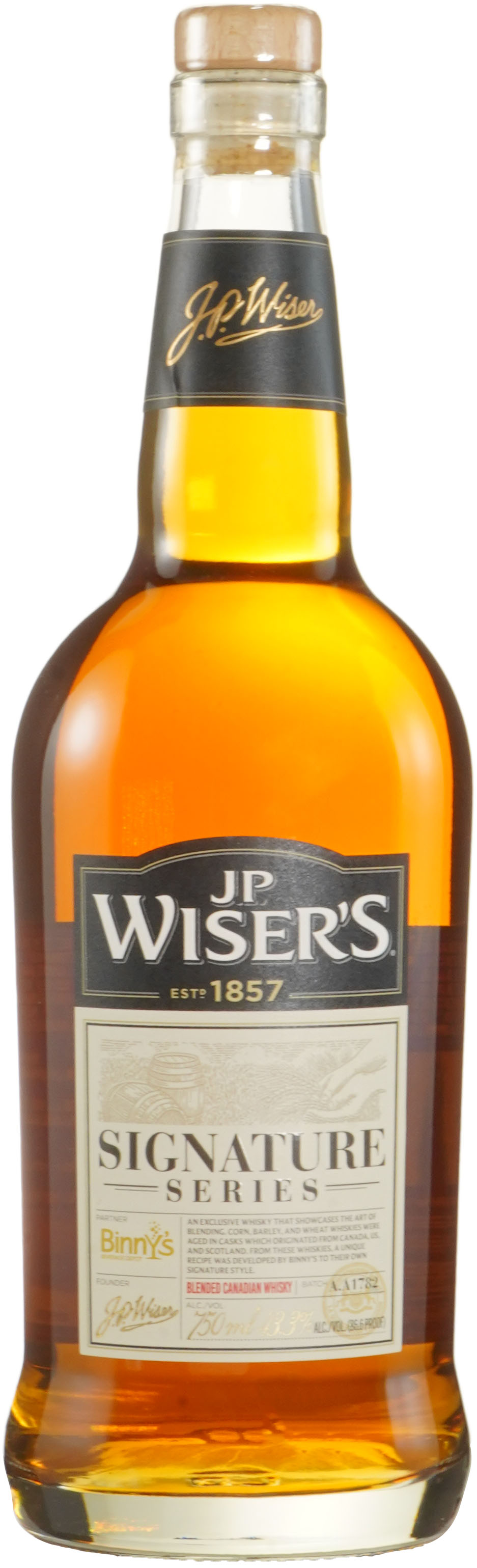 J.P. Wiser's Signature Series Binny's Custom Blend AA1782 30 10y Corn 30 14y Corn 25 5y