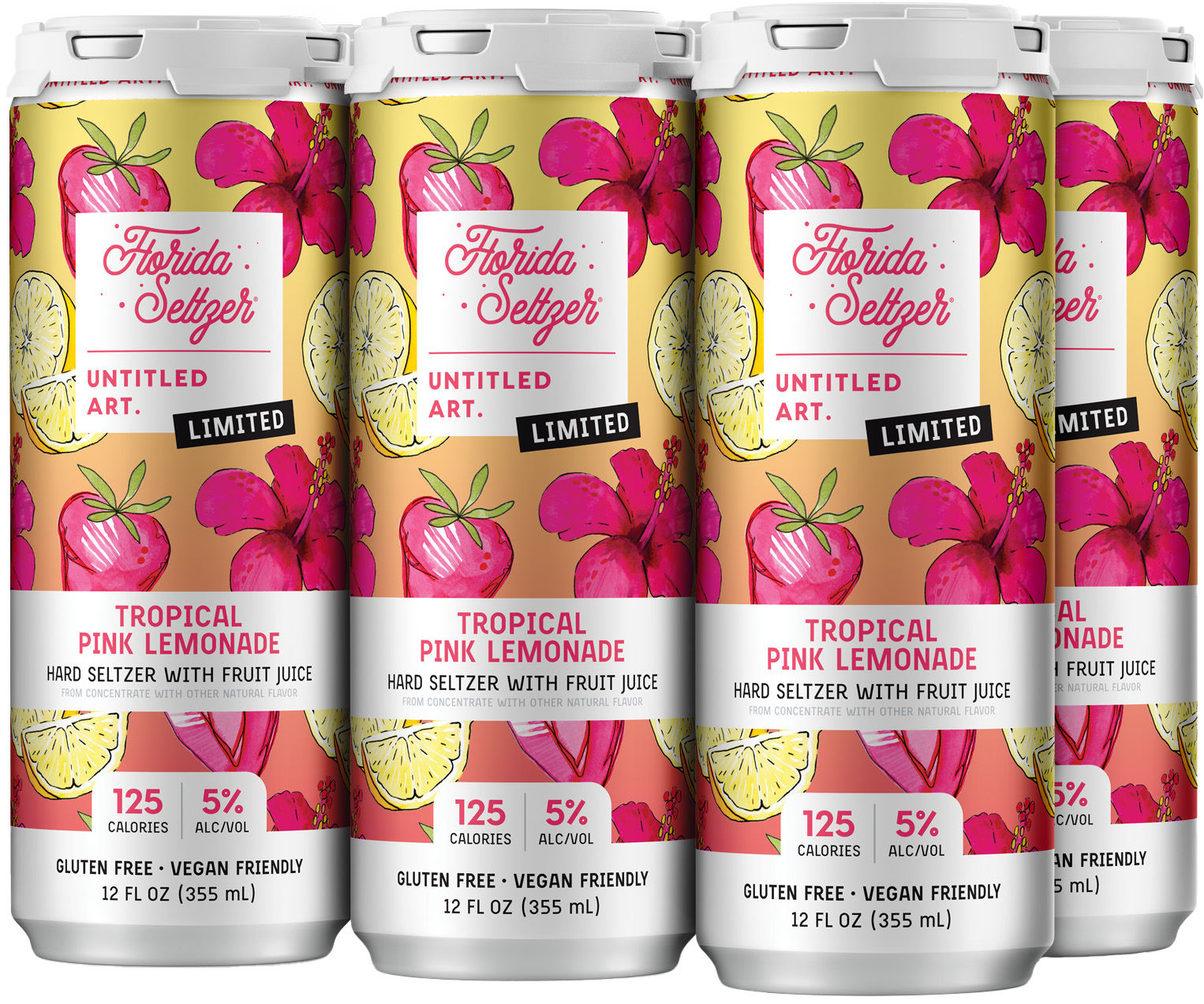 Untitled Art Florida Seltzer Tropical Pink Lemonade | 6 pack of 12