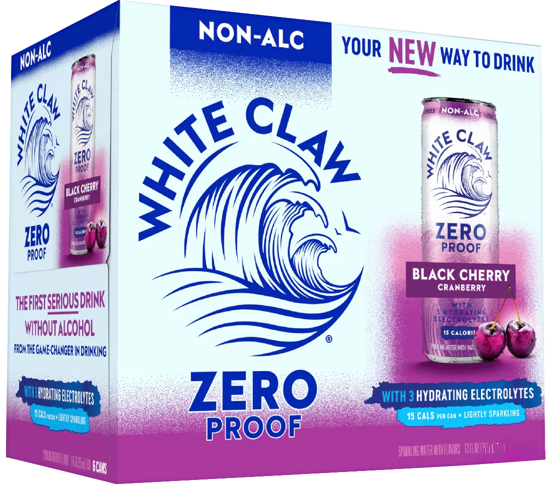 White Claw Zero Proof Black Cherry Cranberry | 6 pack of 12 oz Can