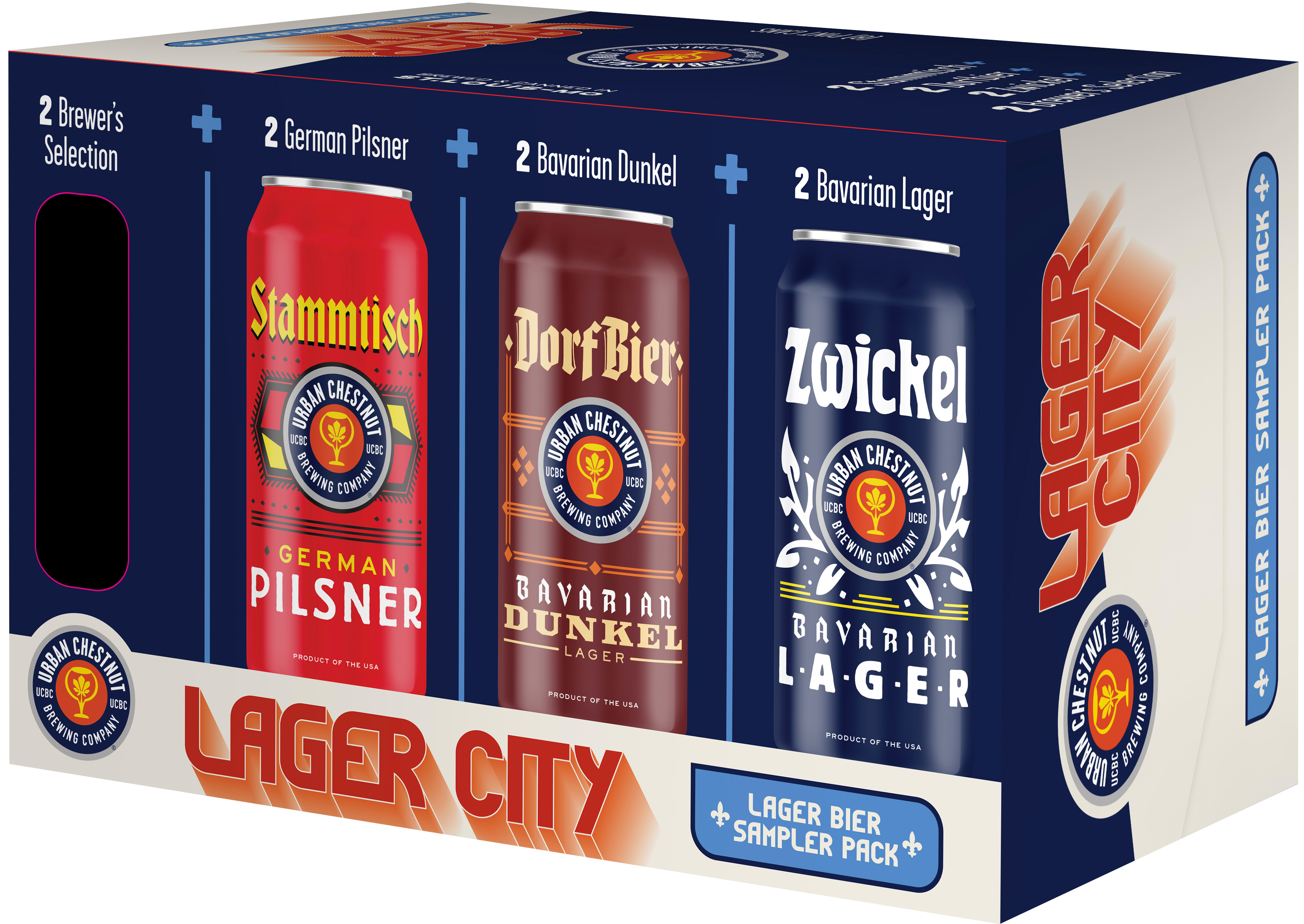 Urban Chestnut Lager City Variety Pack | 8 pack of 16 oz Can