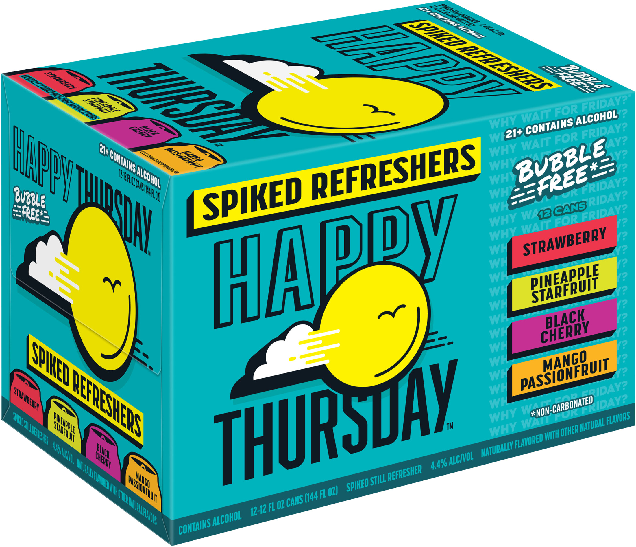 Happy Thursday Spiked Refresher Variety Pack | 12 pack of 12 oz Can