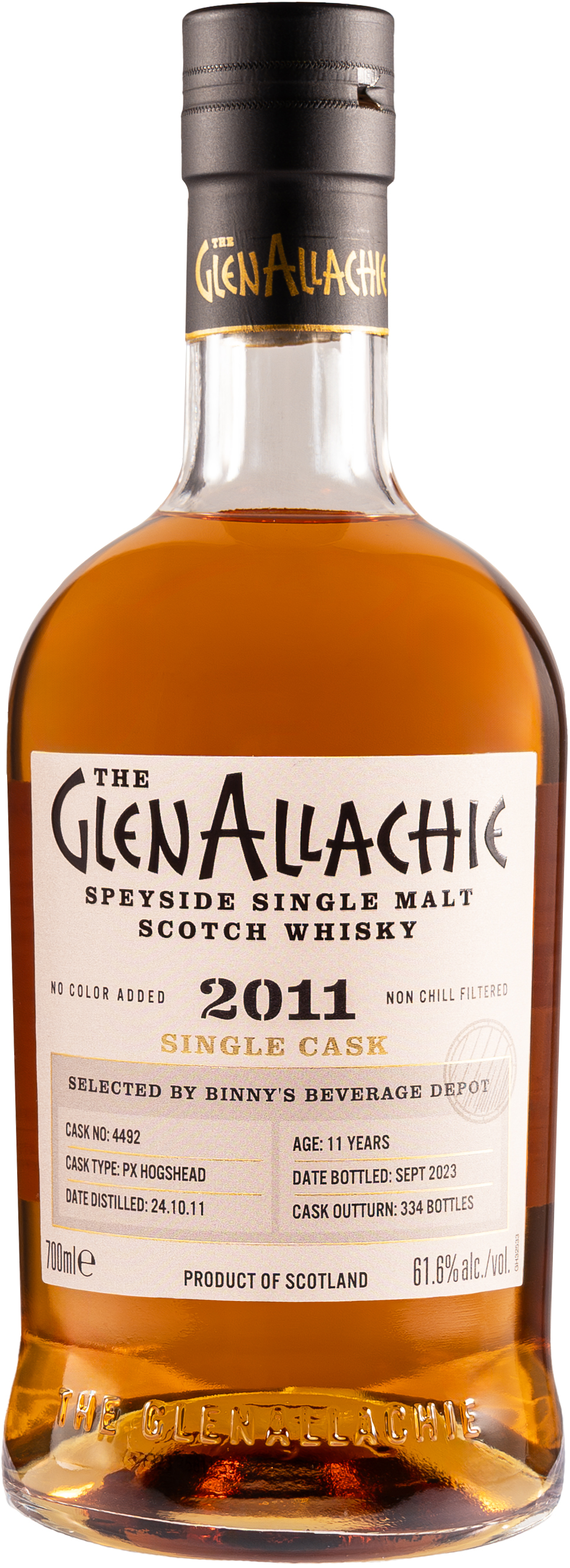 GlenAllachie 11 year old ex PX Del Sur Hoggie # 4492 Binny's