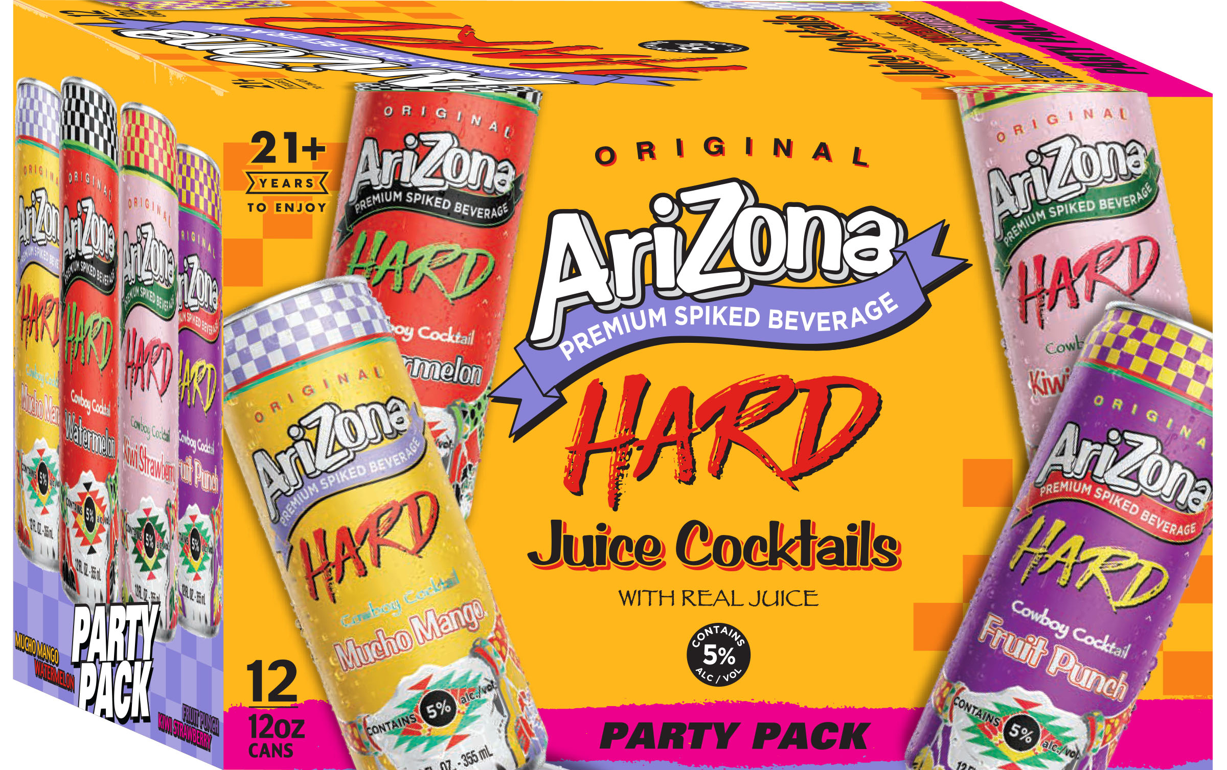 9番ボトルセット AriZona Hard Juice Variety Pack | 12 pack of 12 oz Can