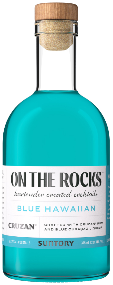 On The Rocks Premium Cocktails The Blue Hawaiian Made With Cruzan