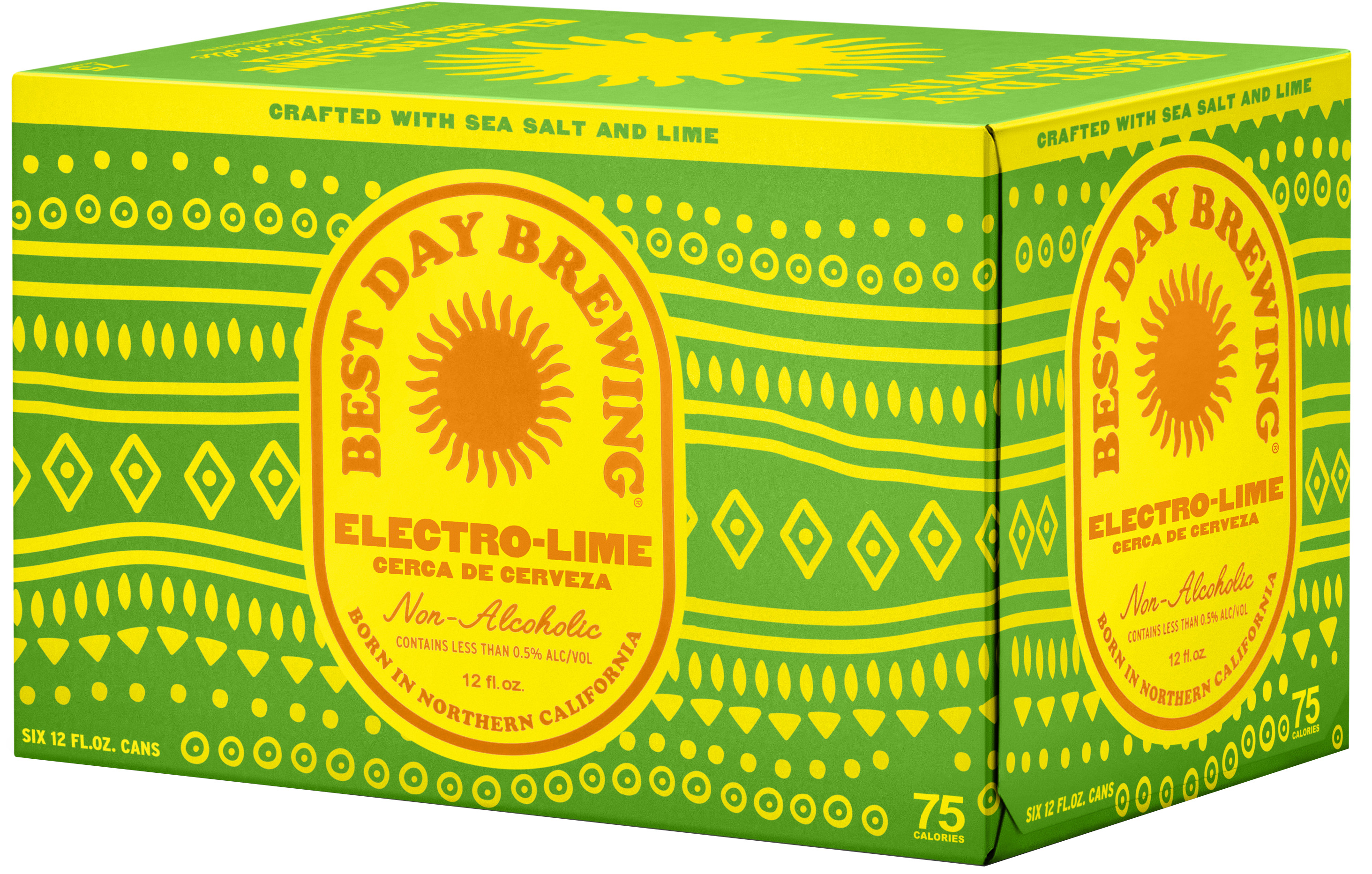 Best Day Brewing Electro-Lime Non-Alcoholic | 6 pack of 12 oz Can