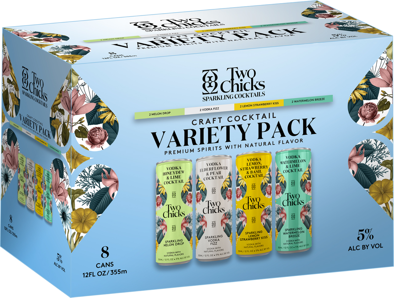 Two Chicks Cocktail Craft Variety 8 Pack Cans | 8 pack of 12 oz Can