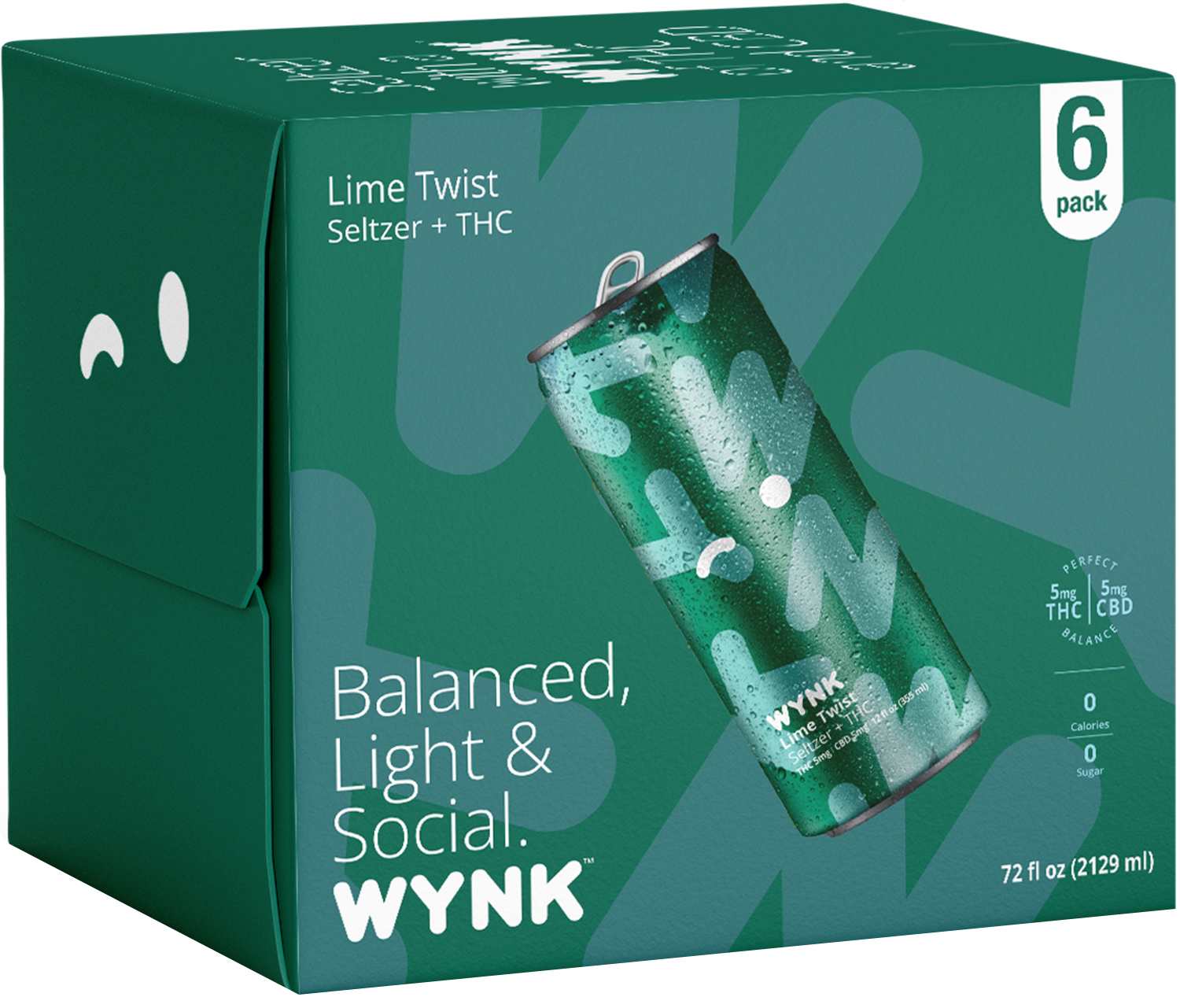 Wynk Lime Twist 5mg THC 5mg CBD | 6 pack of 12 oz Can