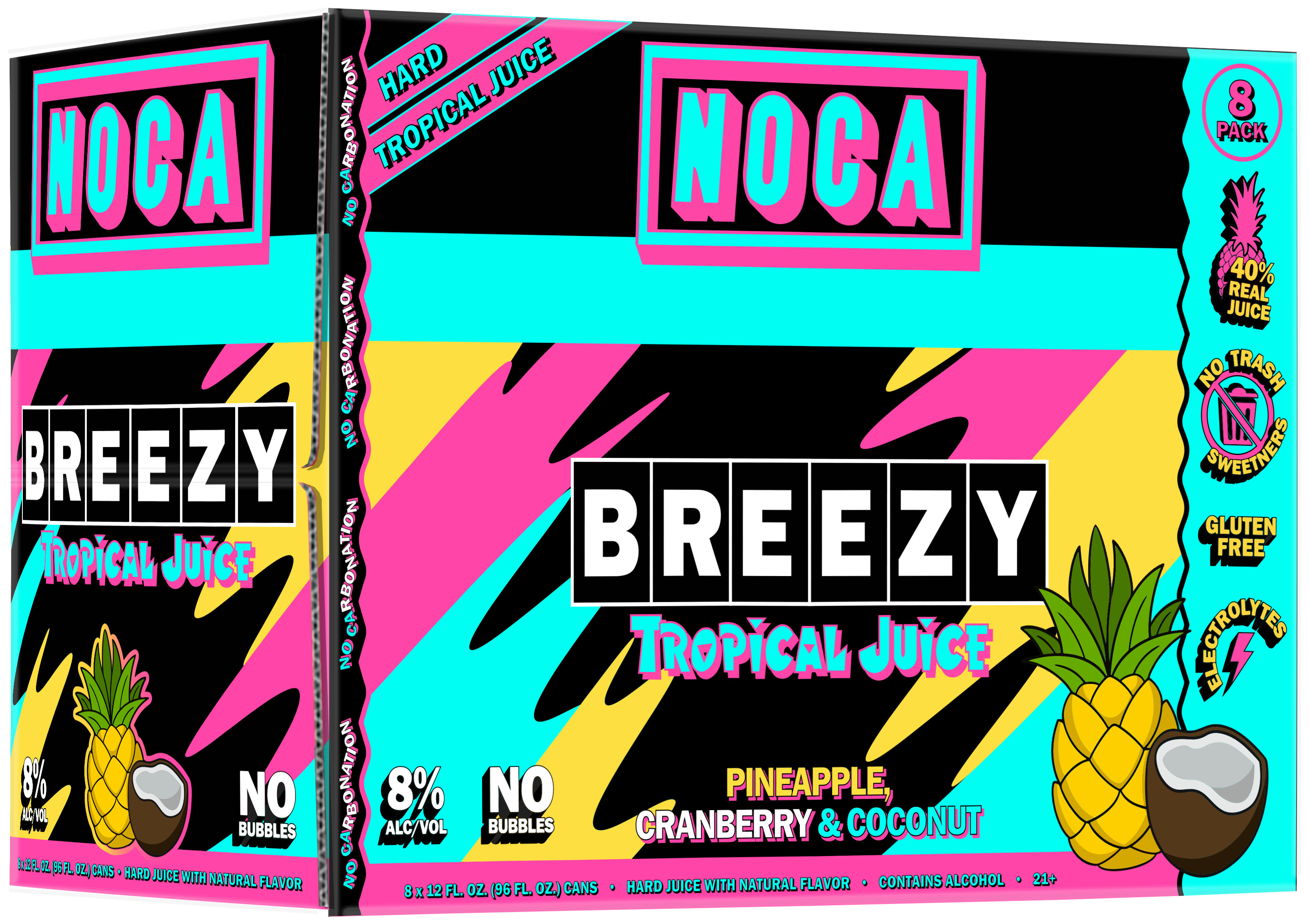 NOCA Breezy Hard Tropical Juice | 8 pack of 12 oz Can