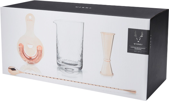 Viski 4pc Mixologist Barware Set Copper