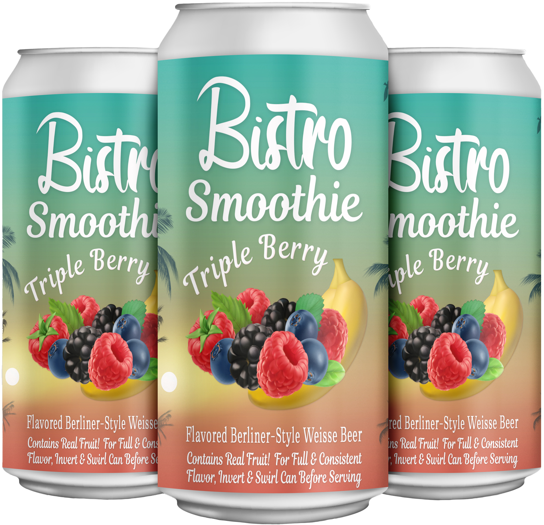 Energy City Bistro Smoothie Triple Berry | 4 pack of 16 oz Can