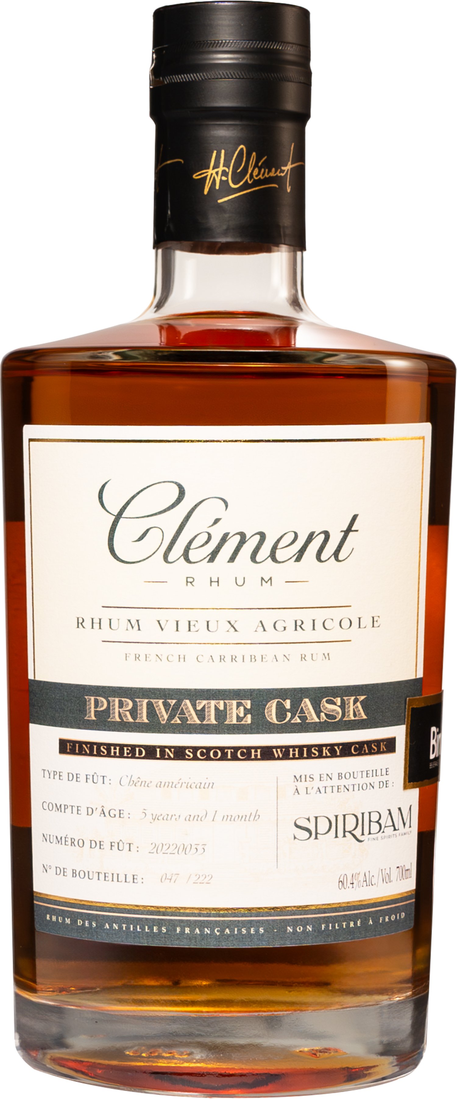 Rhum Clement 5 year old ex Scotch Barrel # 0033 Binny's