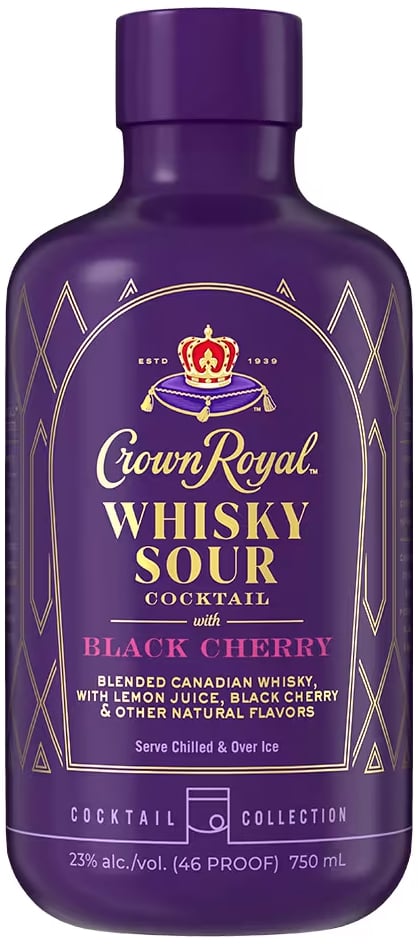 Crown Royal Whisky Sour Cocktail with Black Cherry