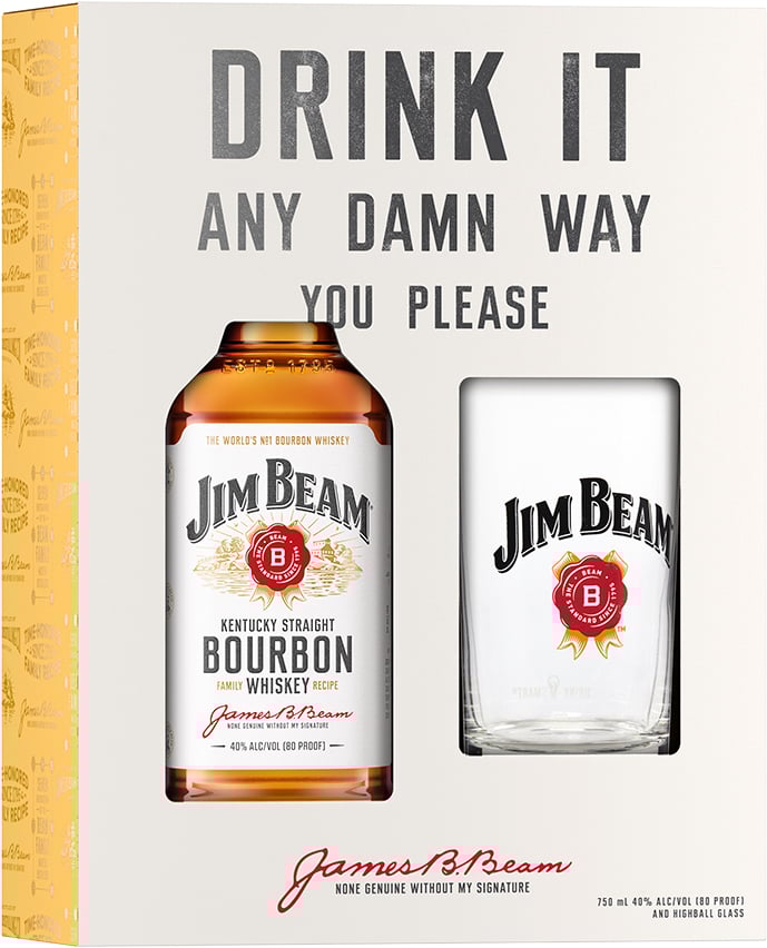 Jim Beam with Holiday Glass | 750 ml Bottle