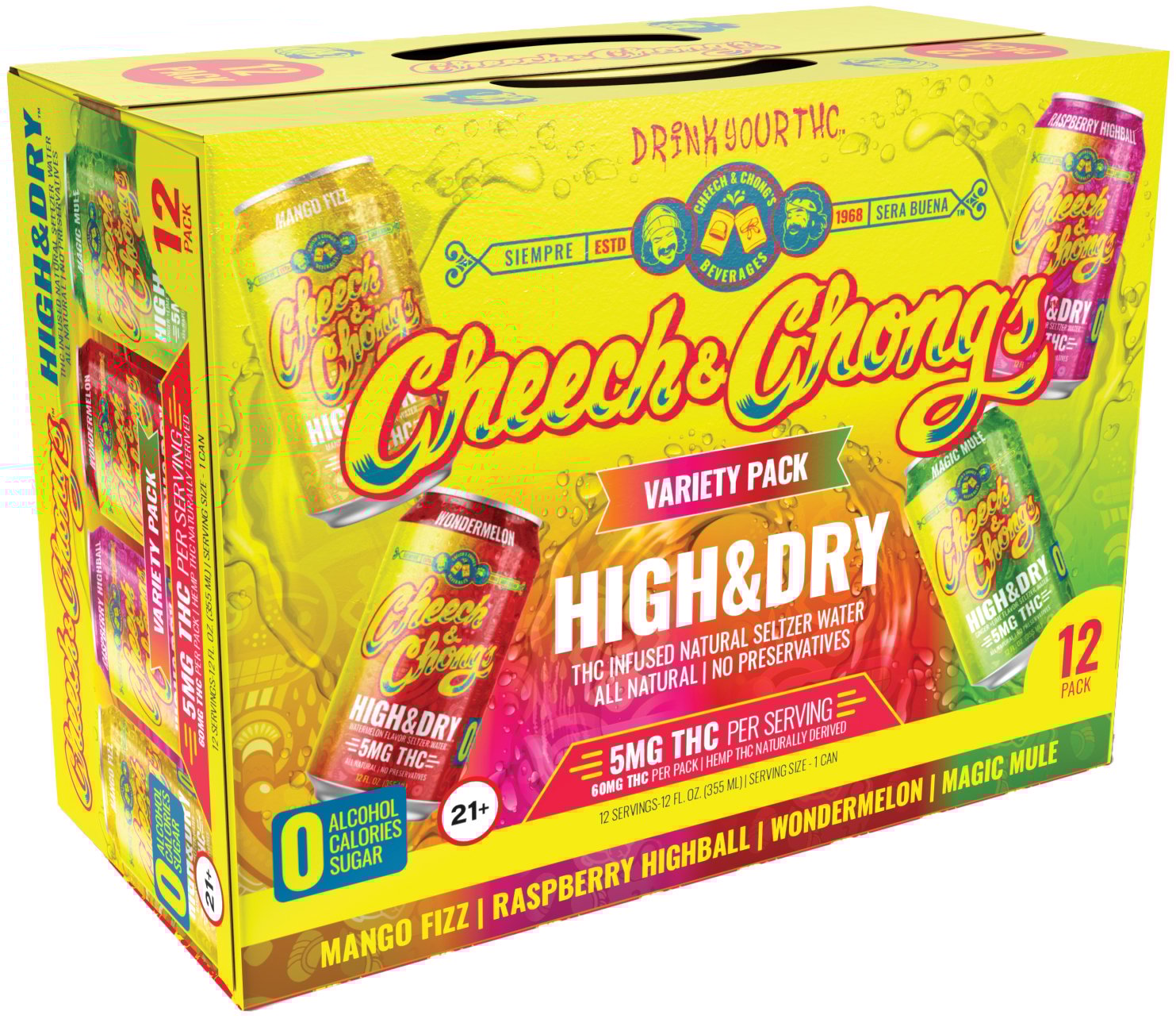 Cheech and Chong THC Seltzer Variety 5MG