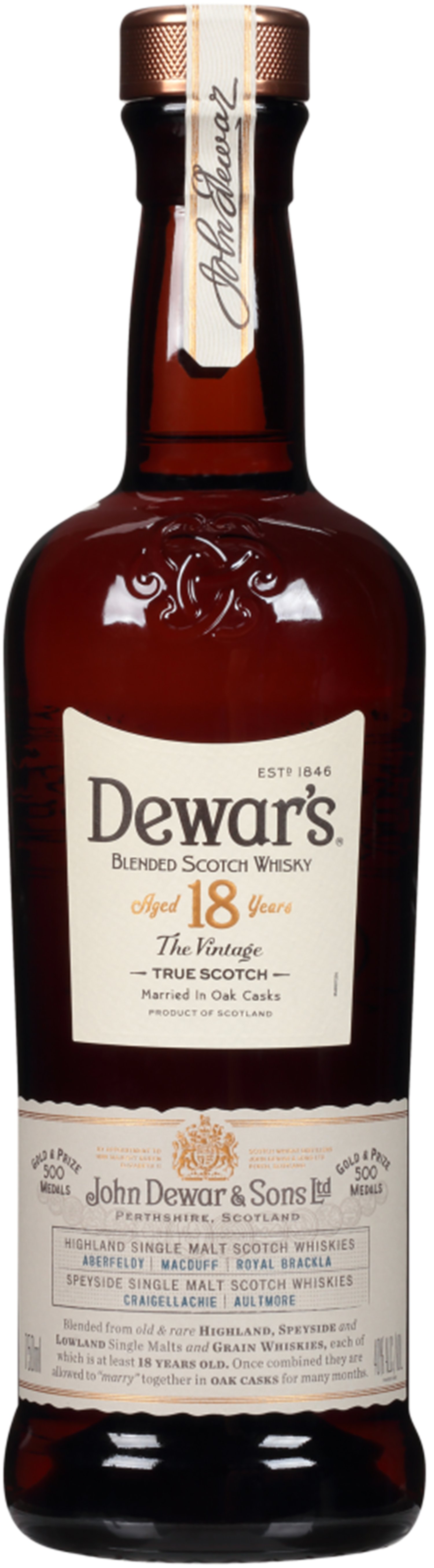 Dewars 18 year old Founder's Reserve Blended Scotch