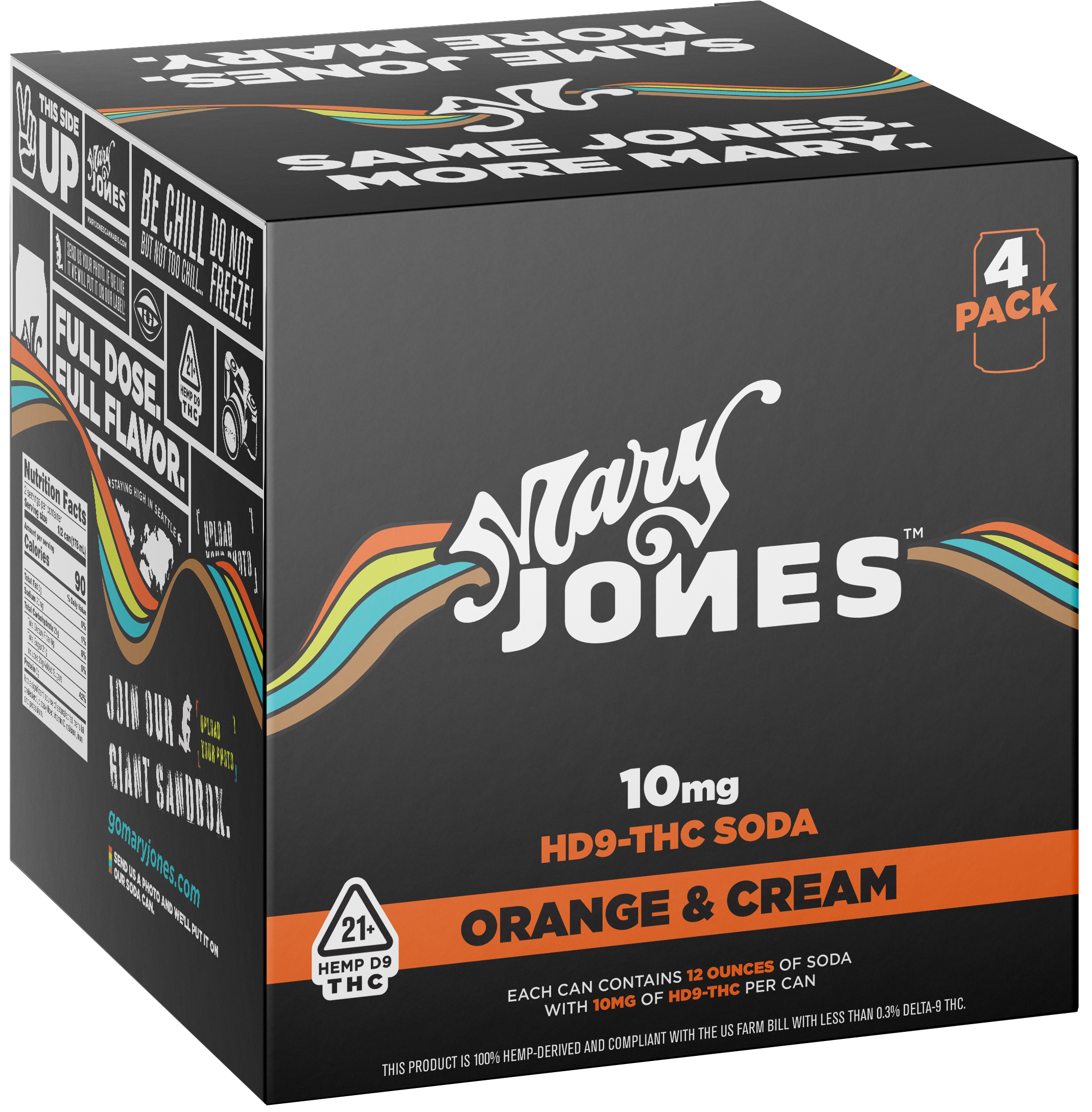 Mary Jones Orange Cream 10MG THC | 4 pack of 12 oz Can