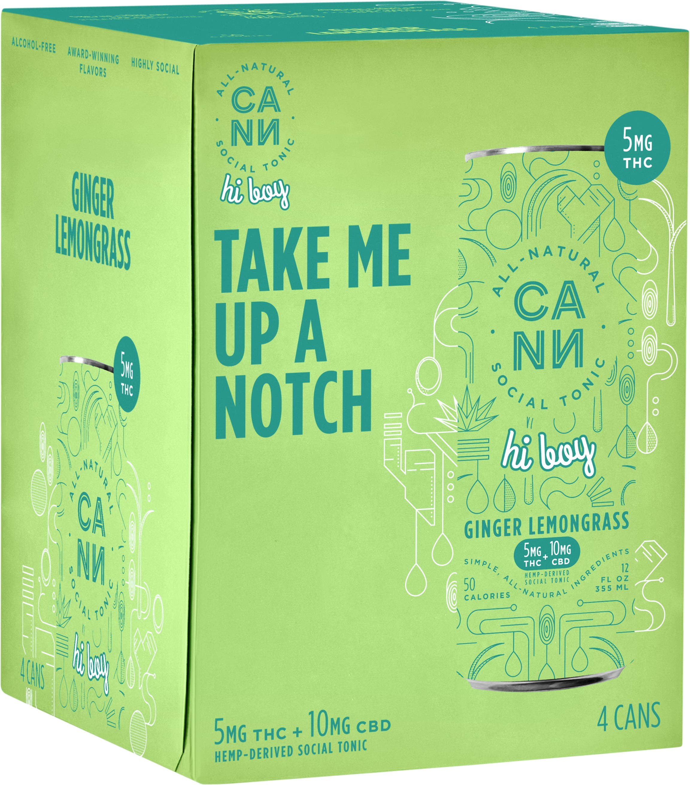 Hopewell Choom Lemon Lime 10mg THC 10mg CBD | 4 pack of 8 oz Can
