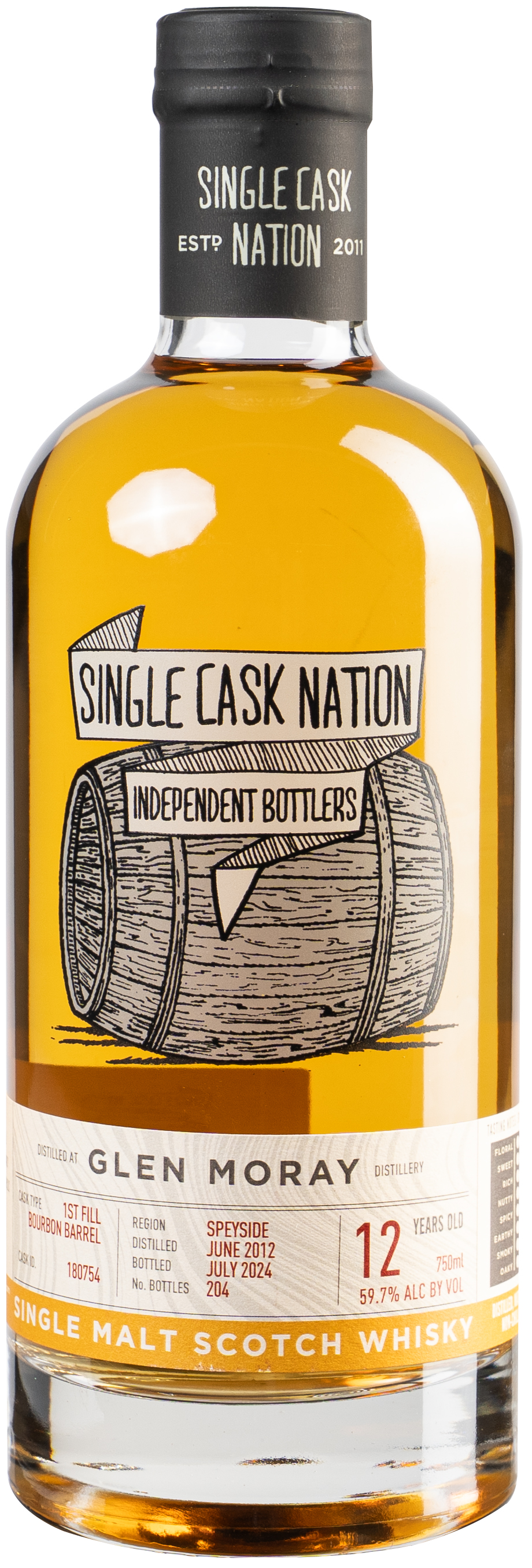 Single Cask Nation Glen Moray 12 year old First Fill ex Bourbon