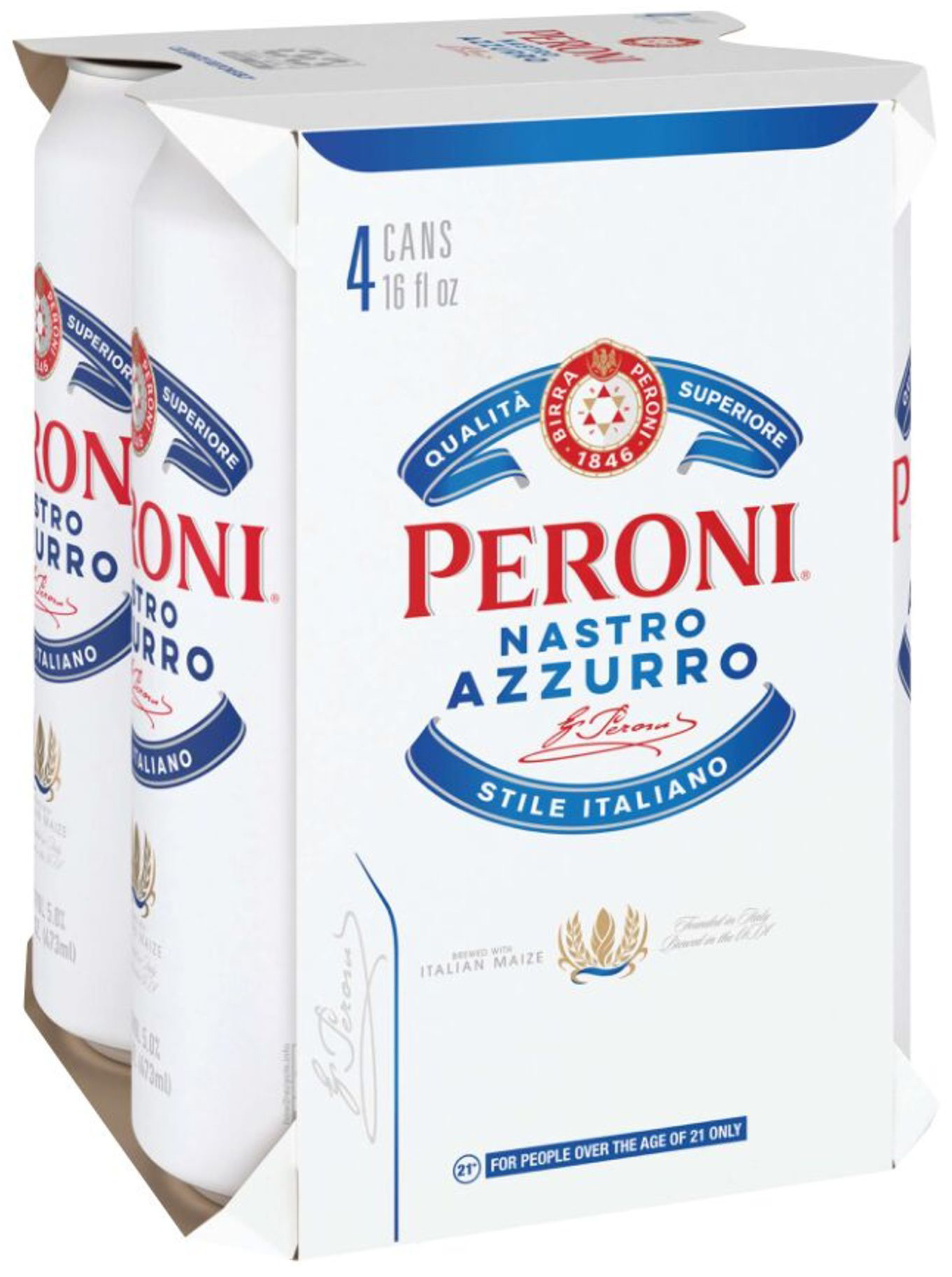 Peroni Nastro Azzurro | 4 pack of 16 oz Can