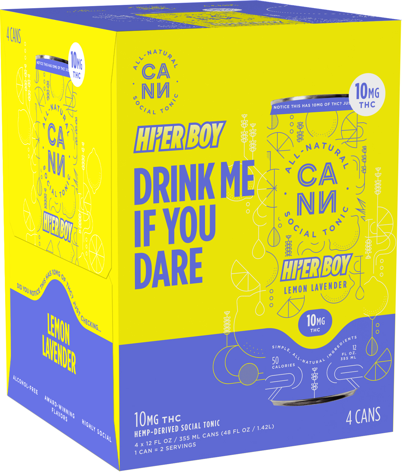 Cann Tonic Lemon Lavender 10MG THC | 4 pack of 12 oz Can