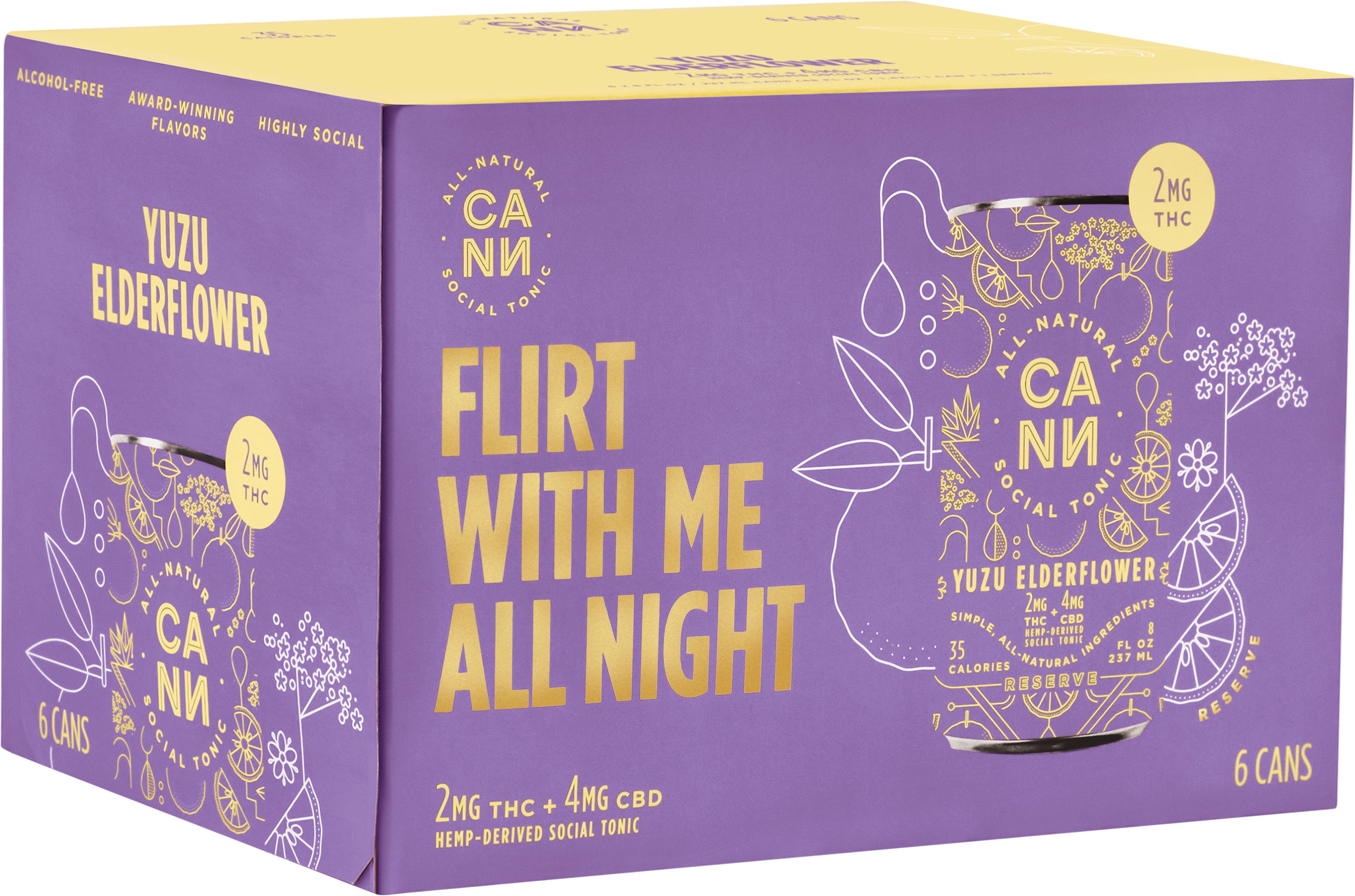 Cann Tonic Lemon Lavender 2MG THC | 6 pack of 8 oz Can