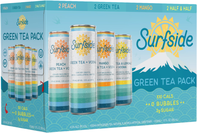 Surfside Green Tea & Vodka Variety 8pk Cans | 8 pack of 12 oz Can