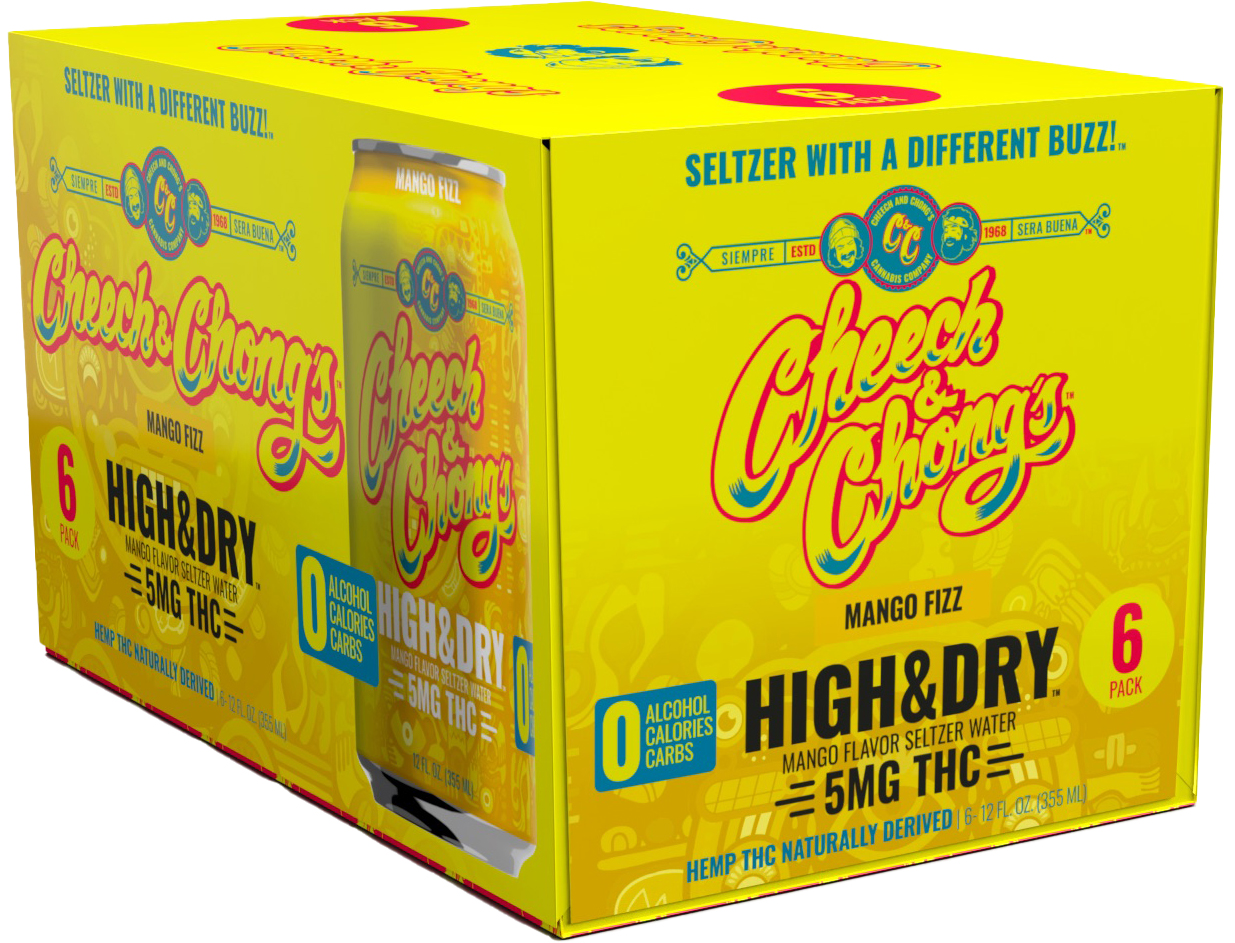 Cheech and Chong Mango Fizz Seltzer 5MG THC | 6 pack of 12 oz Can Cheech and Chong Mango Fizz Seltzer 5MG THC | 6 pack of 12 oz Can
