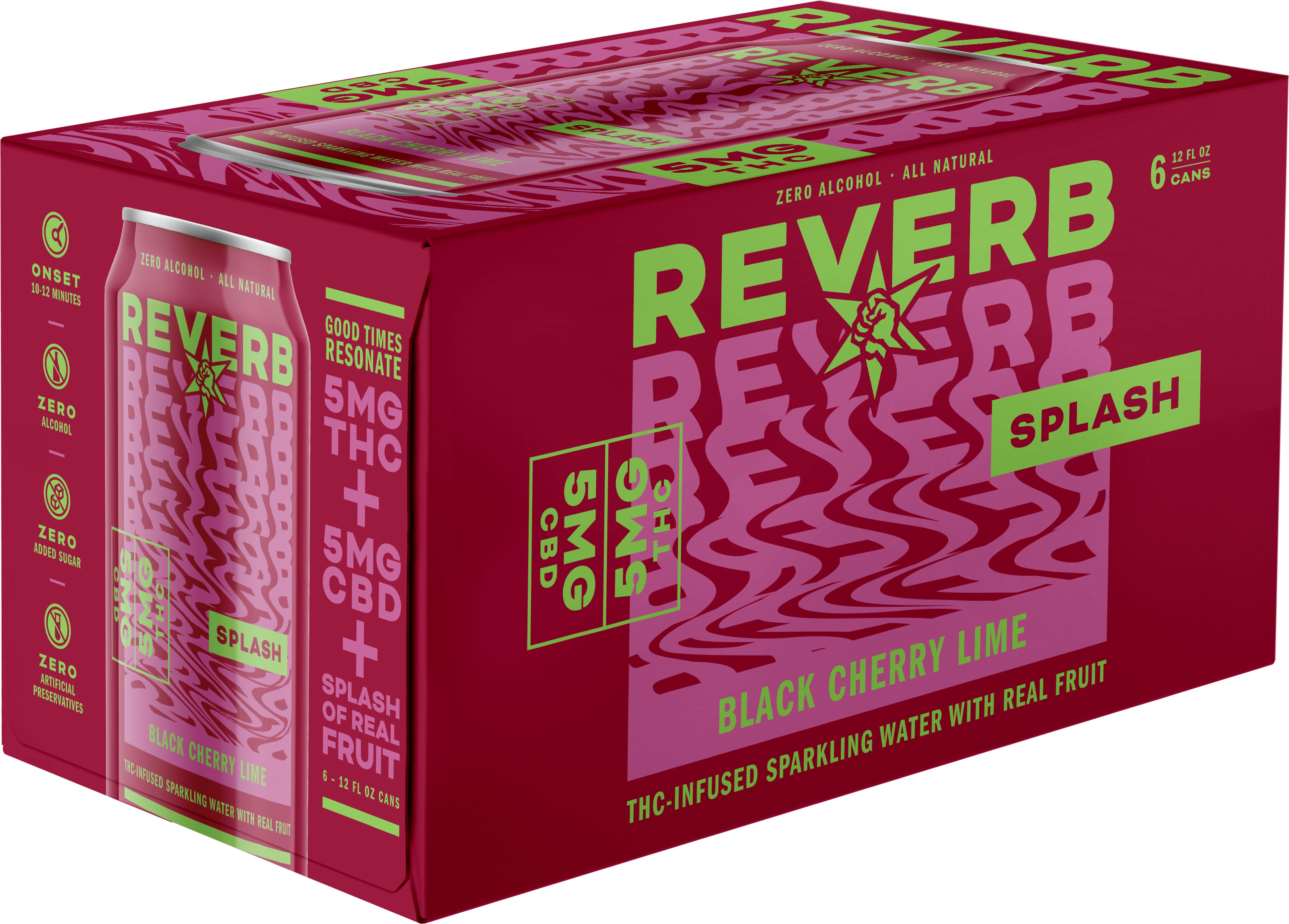 Revolution Reverb Splash Black Cherry Lime 5MG THC 5MG CBD | 6