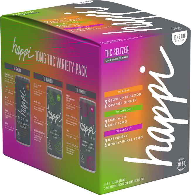 Happi Variety Pack 10MG THC | 6 pack of 12 oz Can