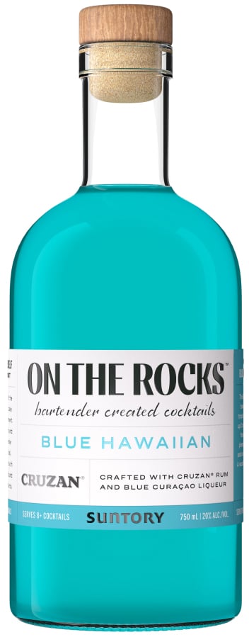 On The Rocks Premium Cocktails The Blue Hawaiian Made With Cruzan Rum