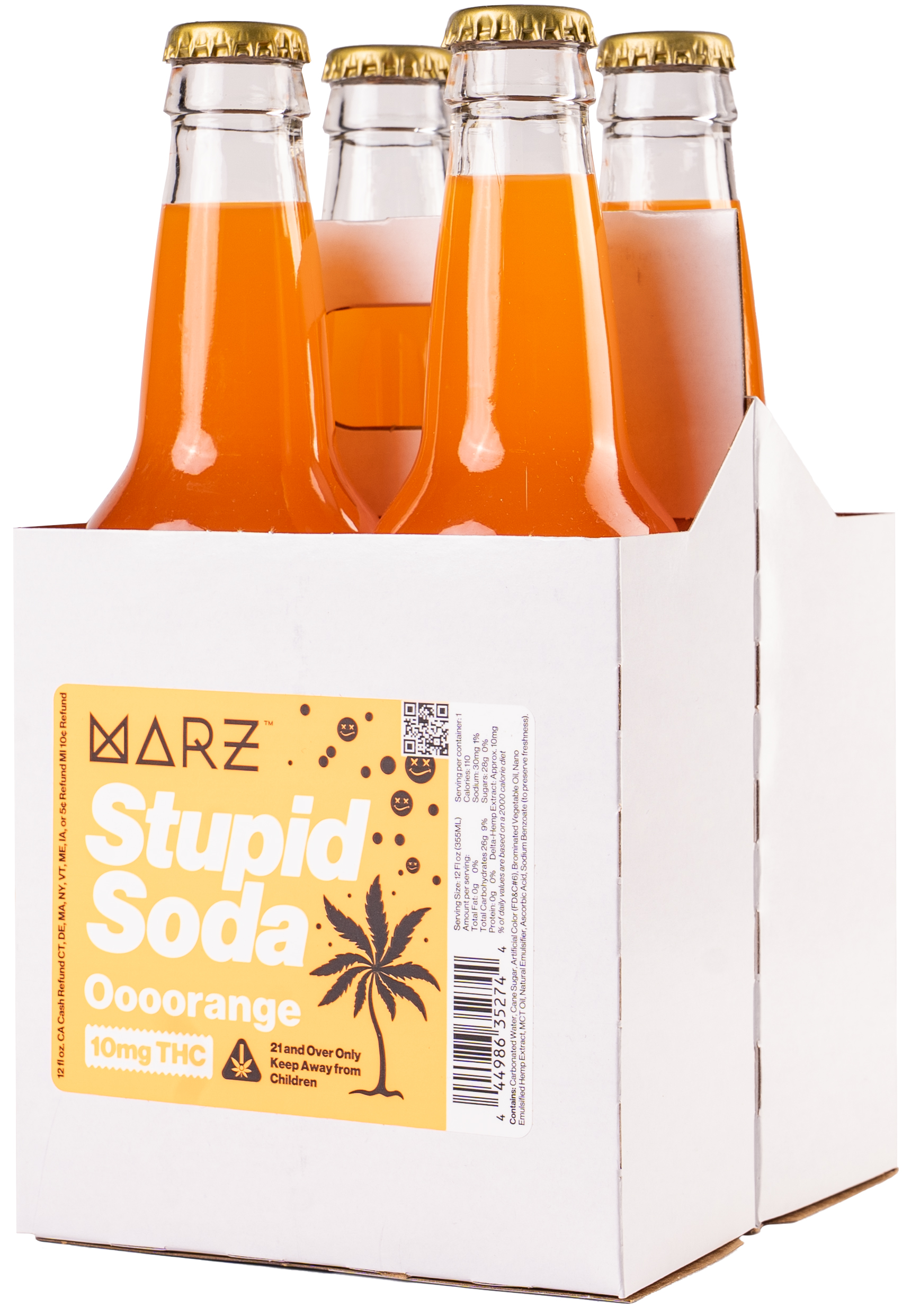 S.O.D Ⅱ ドリンク 10ml 30本入り Marz Stupid Soda Orange 10MG THC | 4 pack of 12 oz Bottle