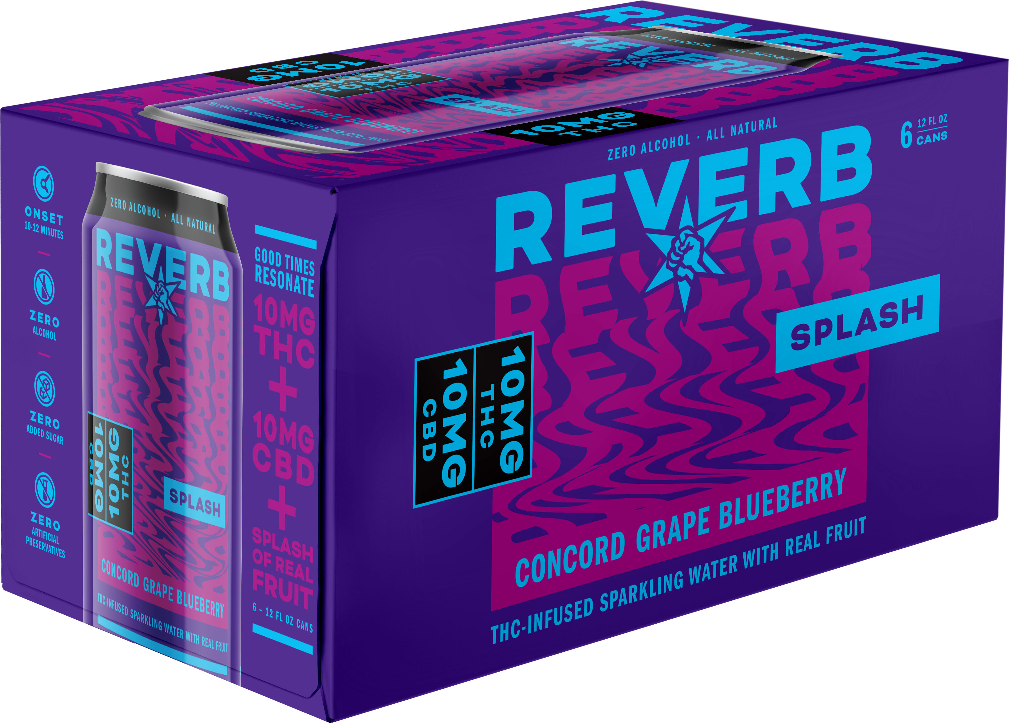 Revolution Reverb Splash Concord Grape Blueberry 10MG THC 10MG CBD