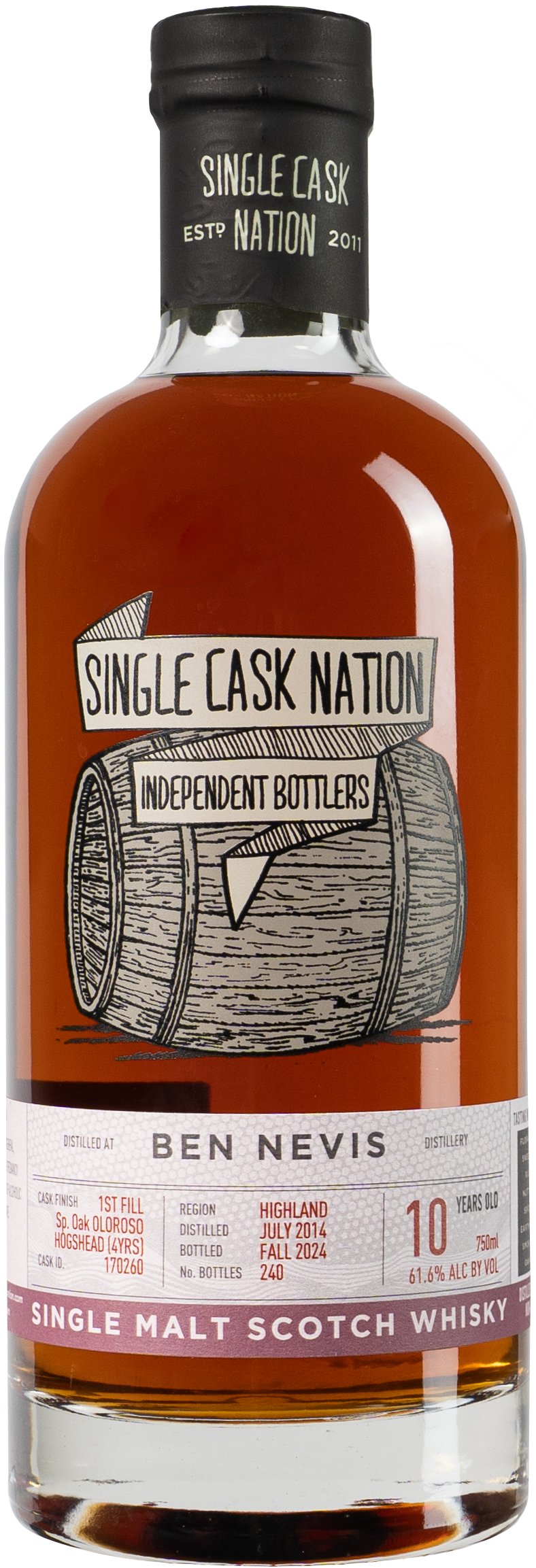 Single Cask Nation Ben Nevis 10 year old ex Spanish Oak Oloroso