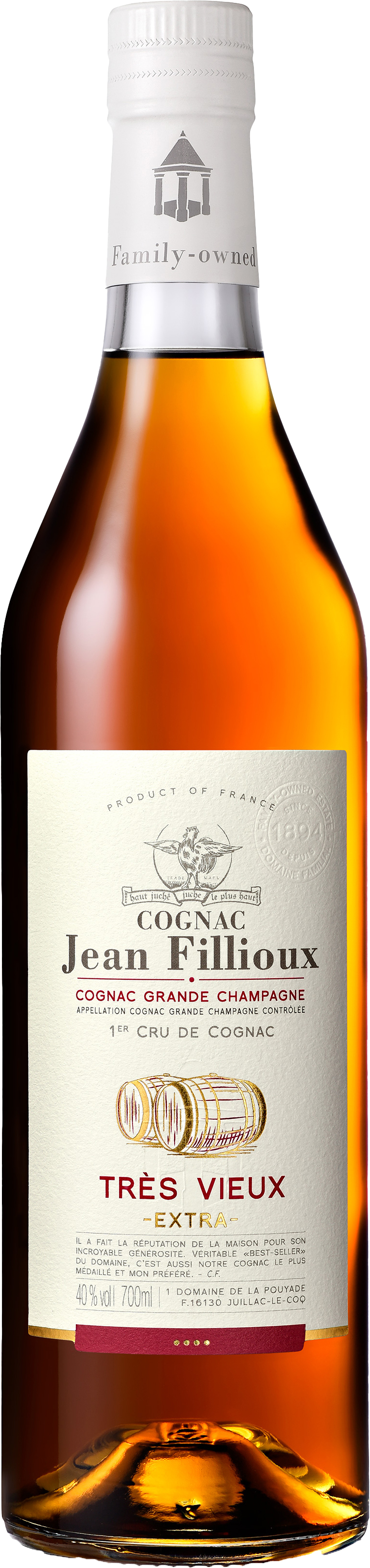 Jean Filloux TRÈS VIEUX EXTRA 700ml Jean Fillioux Tres Vieux Grande Champagne XO Extra Cognac | 750 ml