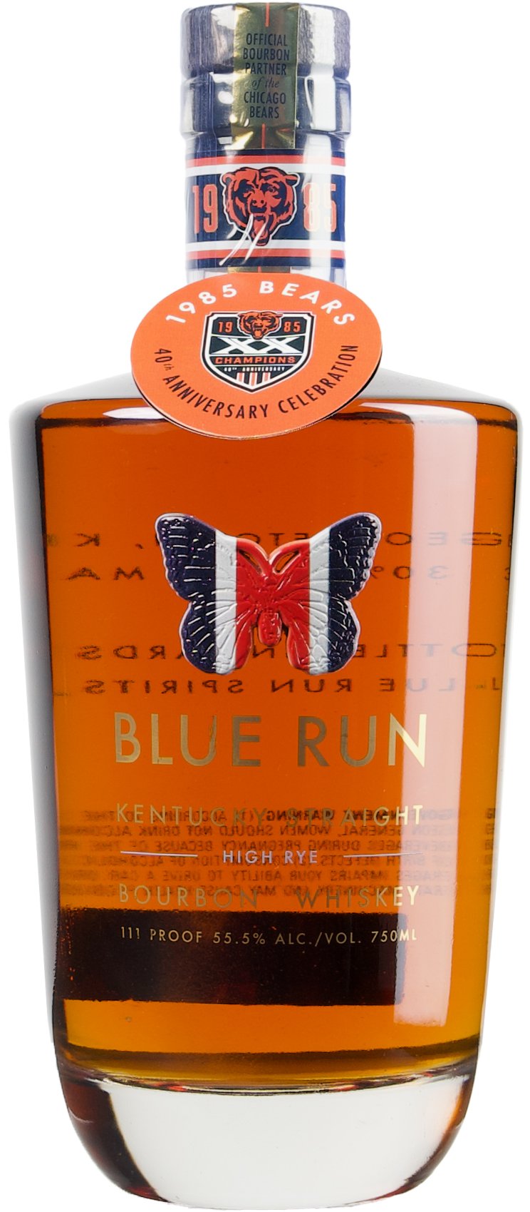 Blue Run 4 year old High Rye Kentucky Straight Bourbon Chicago Bears Commemorative Edition