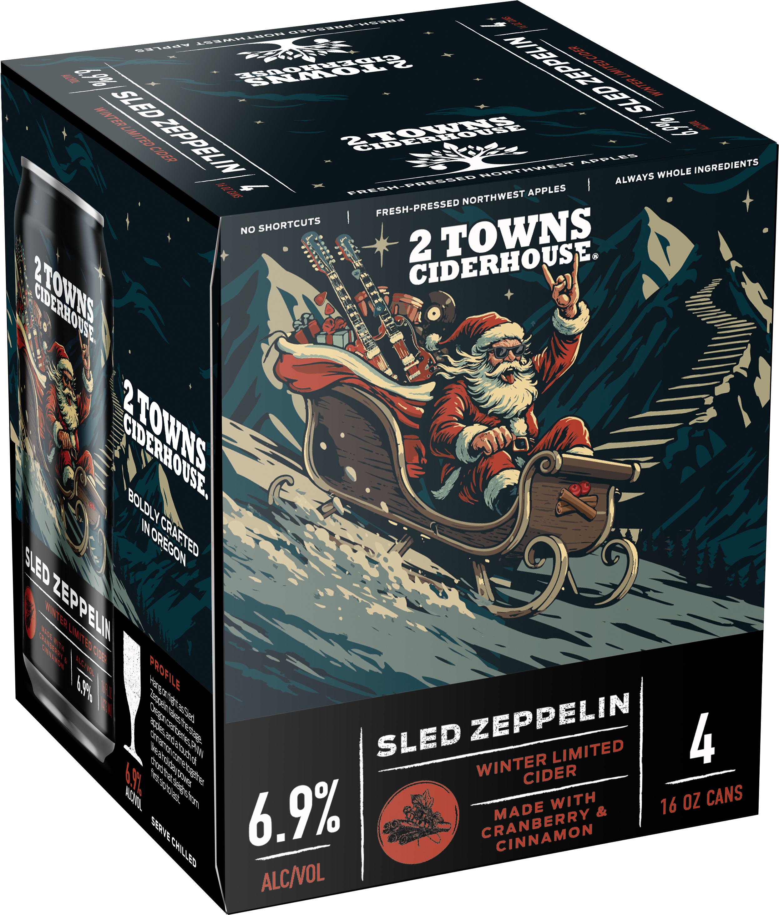 2 Towns Sled Zeppelin | 4 pack of 16 oz Can