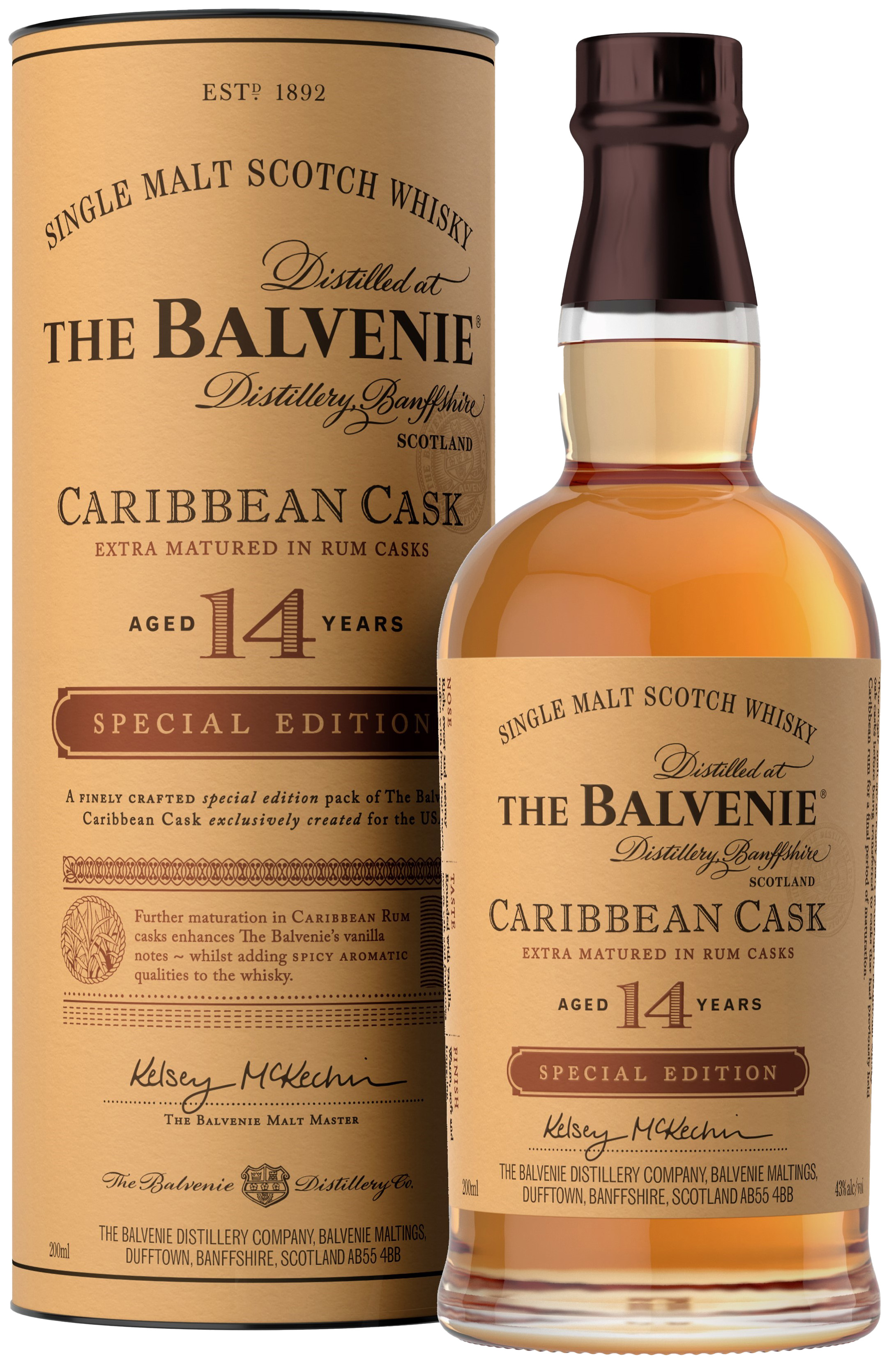 Balvenie 14 year old Carribean Rum Cask Finished | 200 ml Bottle