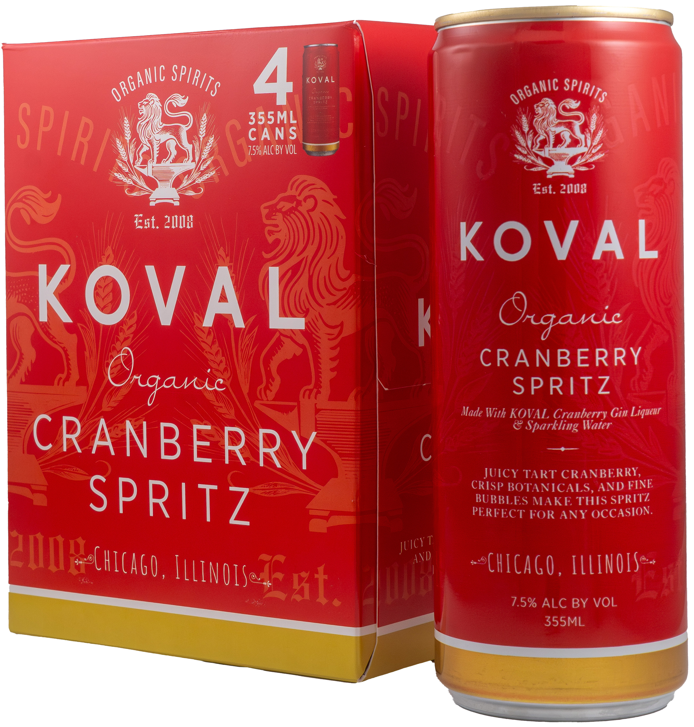 Koval Distillery Cranberry Spritz 4 Pack Cans