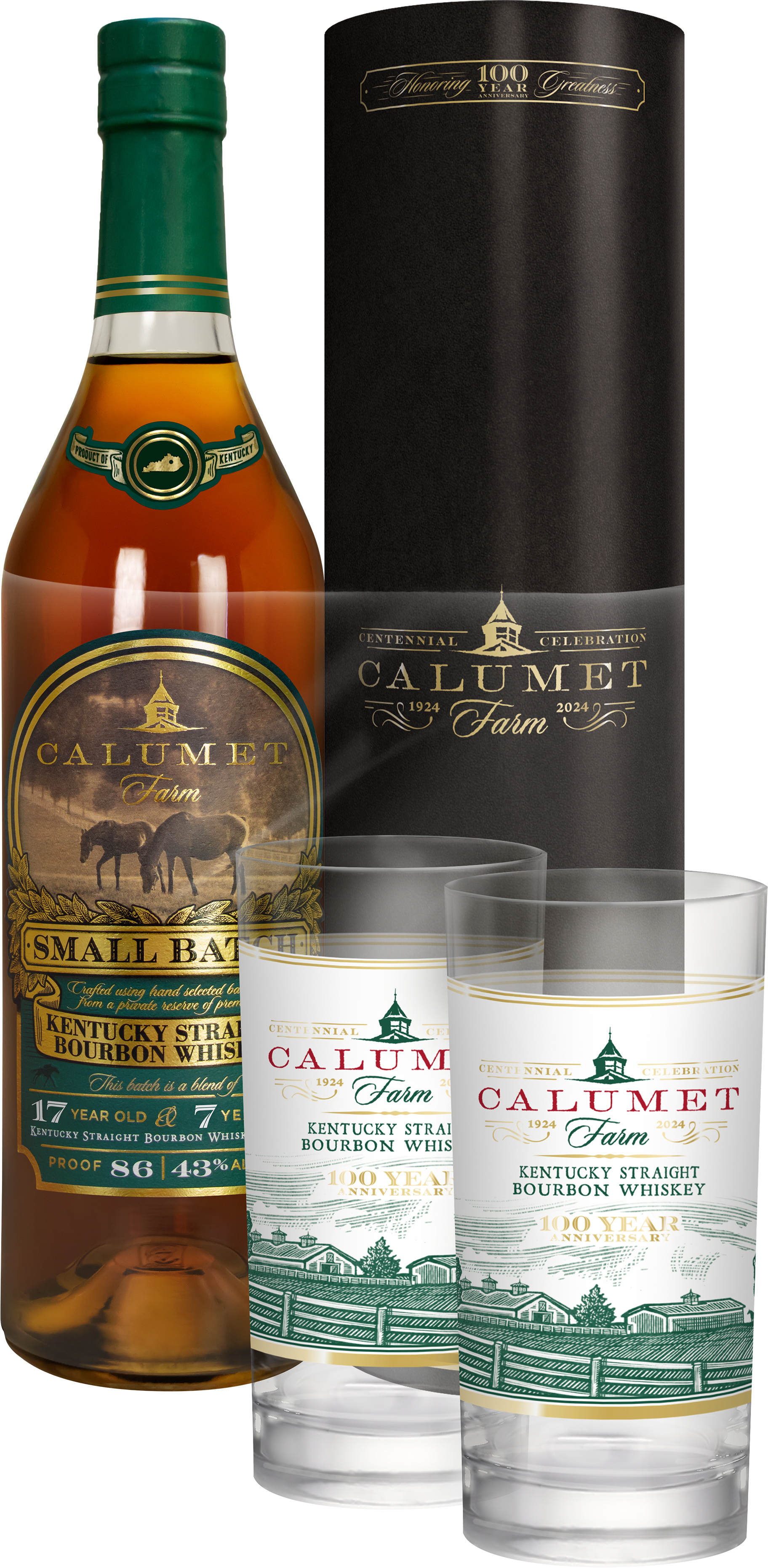 Calumet Farm Small Batch Kentucky Straight Bourbon Glass Set | 750