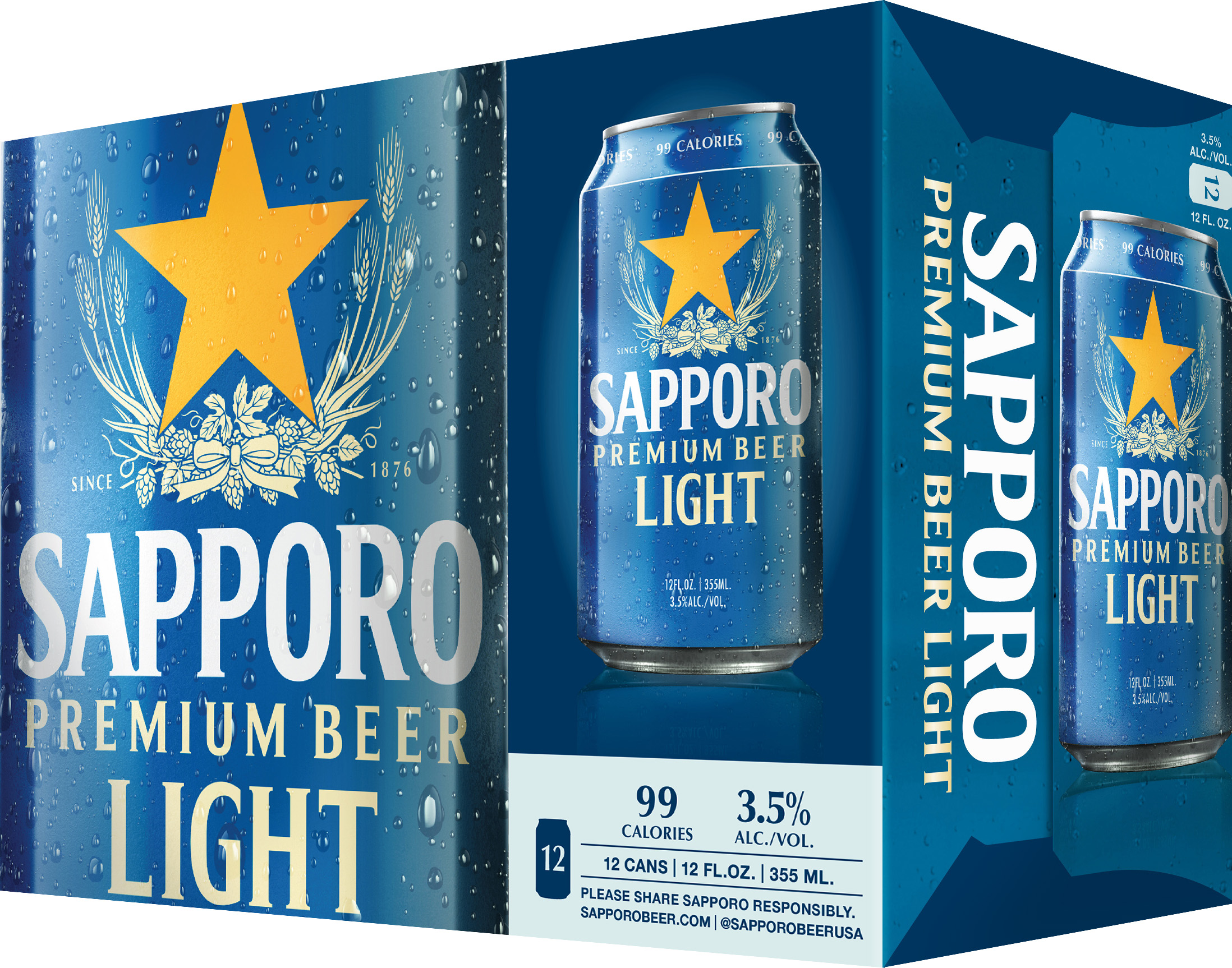 Sapporo Premium Light | 12 pack of 12 oz Can