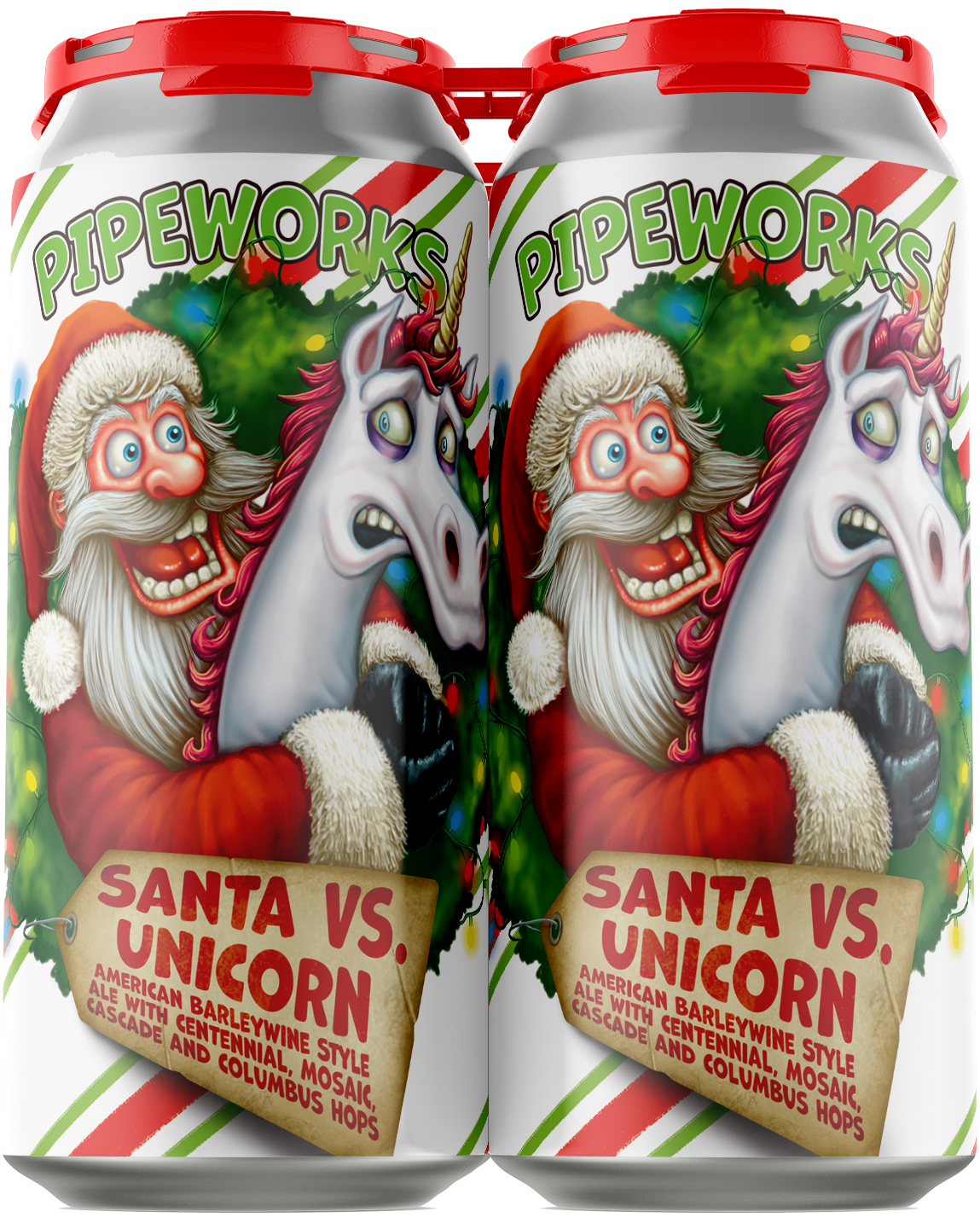 Pipeworks Santa vs Unicorn | 4 pack of 16 oz Can