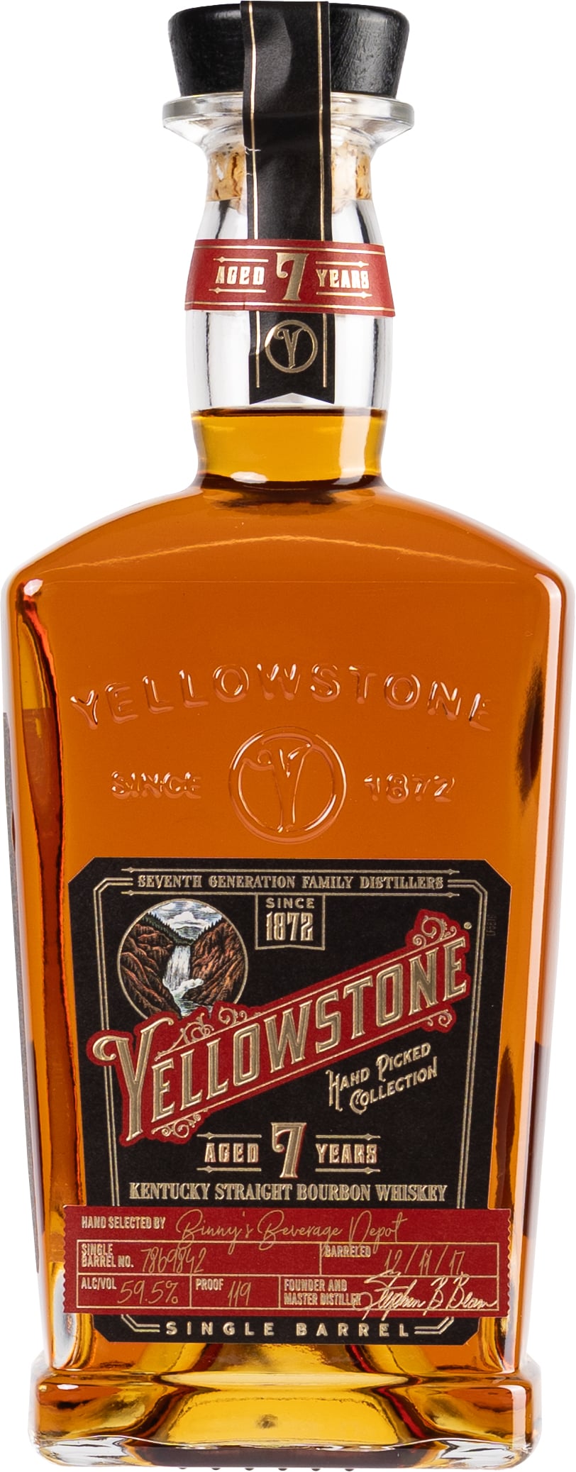 Yellow Stone 7年ウイスキー 91プルーフ　サッポロ Yellowstone 7 year old 119 Proof Single Barrel # 7869842 Binny's