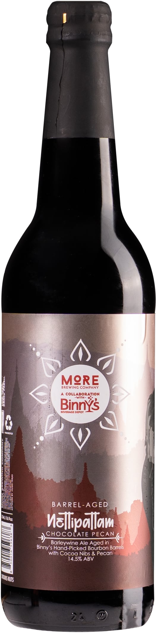 More Brewing Barrel Aged Nettipattam Chocolate Pecan collaboration with Binny's