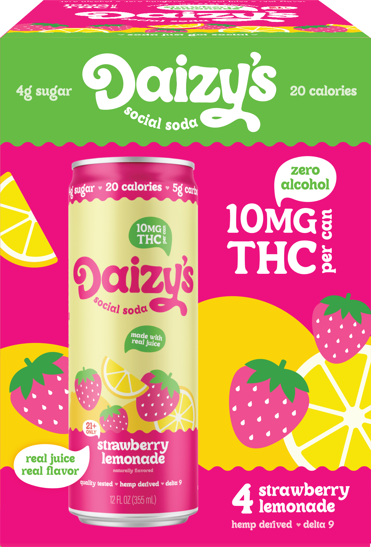 Daizy's Social Soda Orange Cream 10mg THC | 4 pack of 12 oz Can