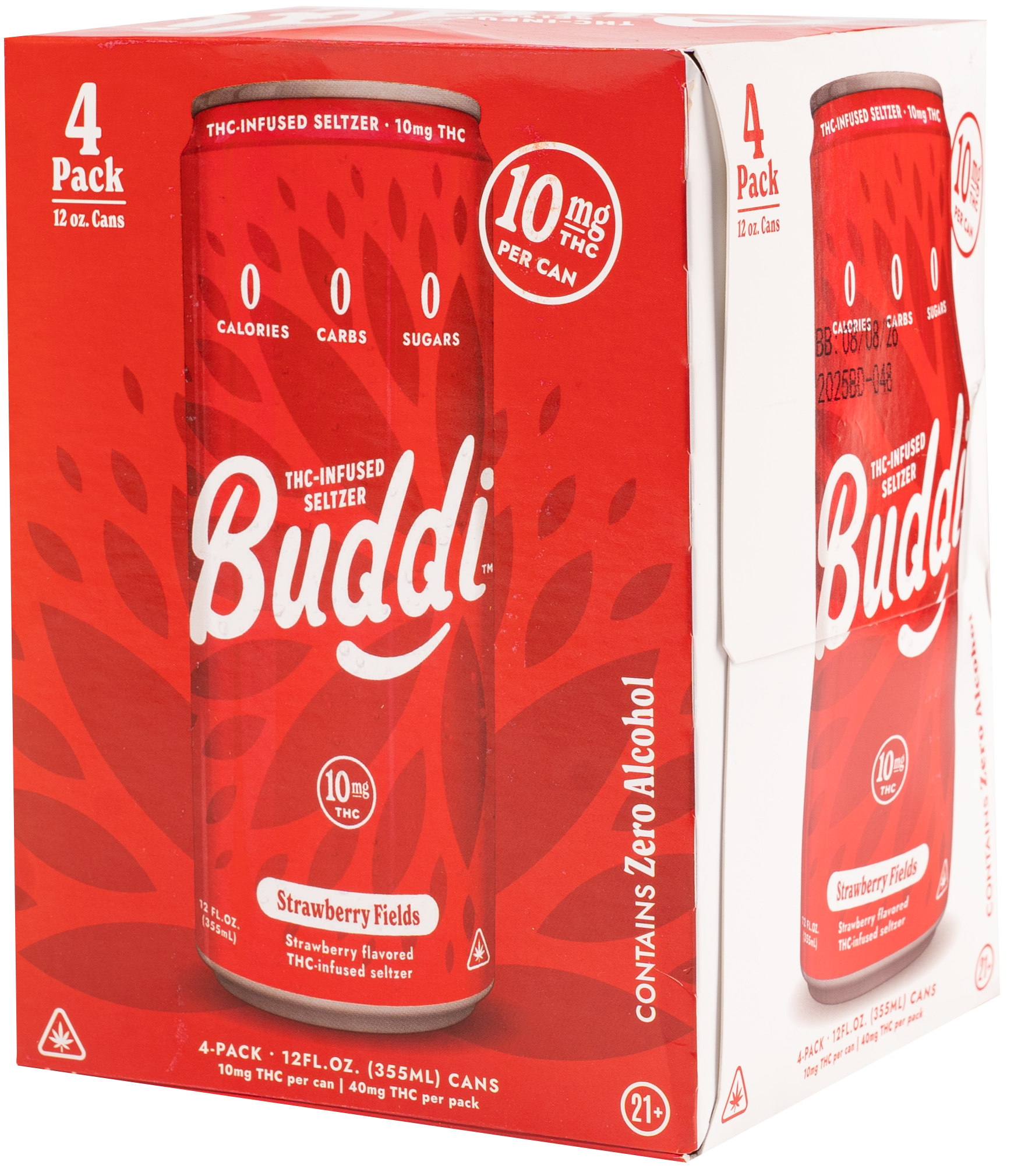 Buddi Strawberry Fields 10mg THC | 4 pack of 12 oz Can