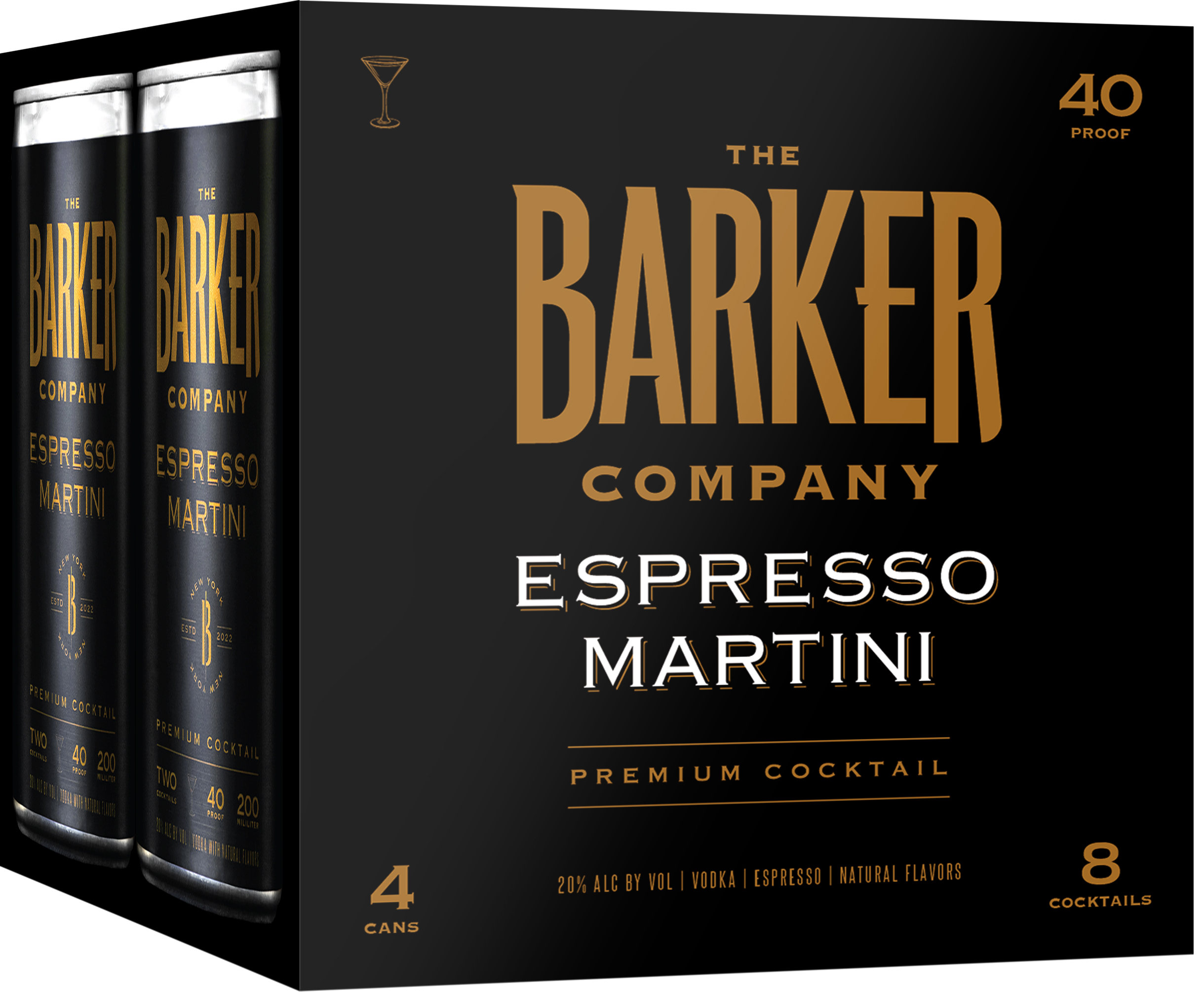 The Barker Company Espresso Martini 4 Pack Cans | 4 pack of 200 ml Can