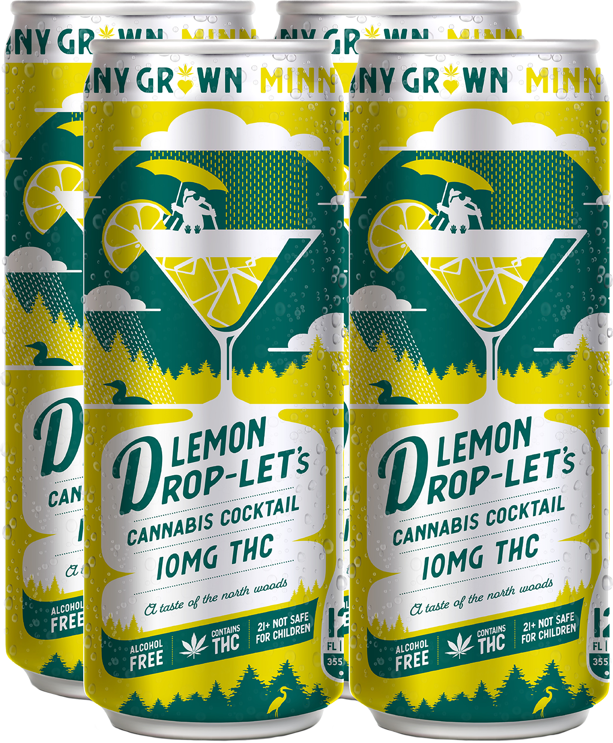 Minny Grown Lemon Drop 10MG THC | 4 pack of 12 oz Can