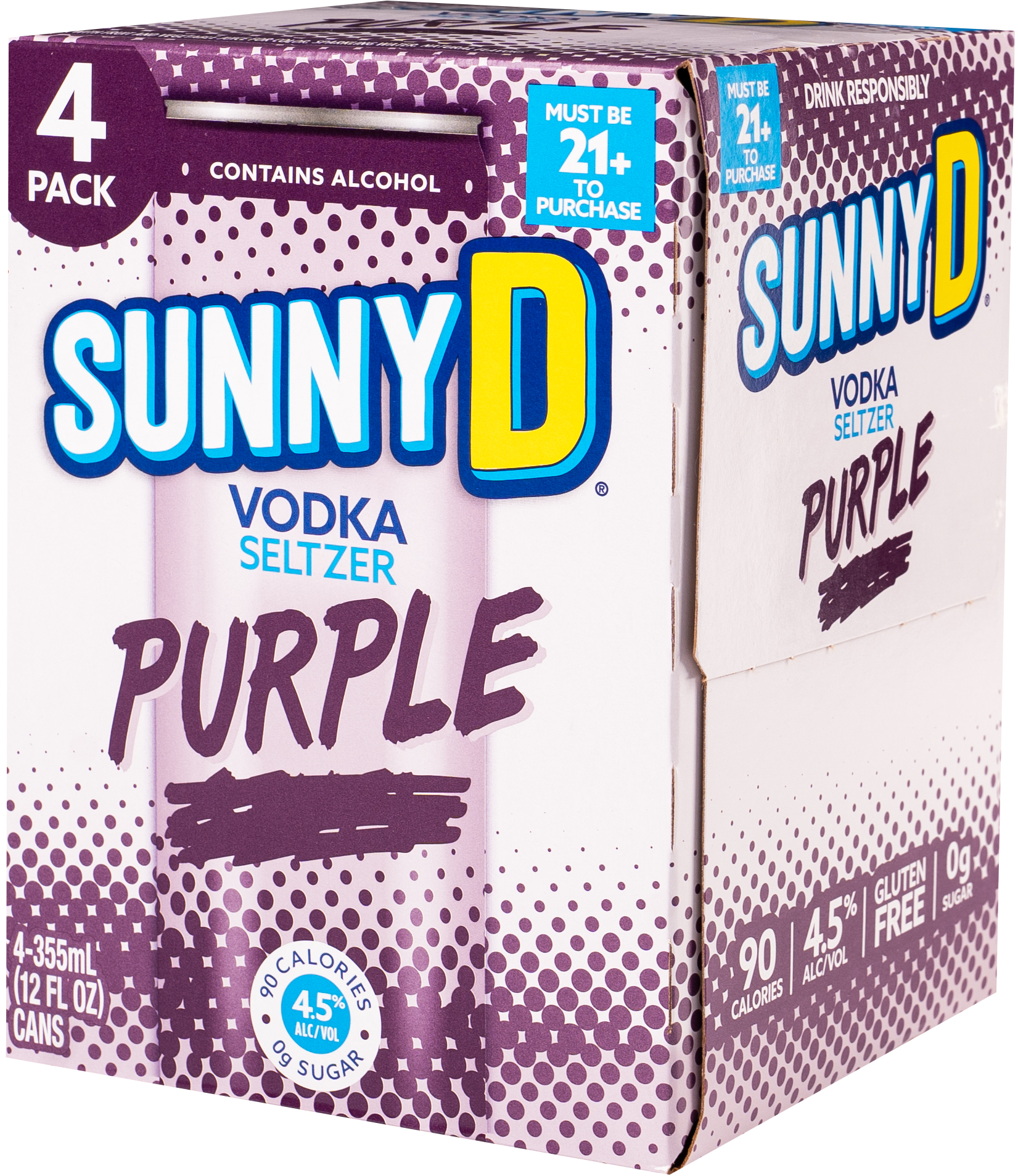 Sunny D Vodka Purple Seltzer | 4 pack of 12 oz Can