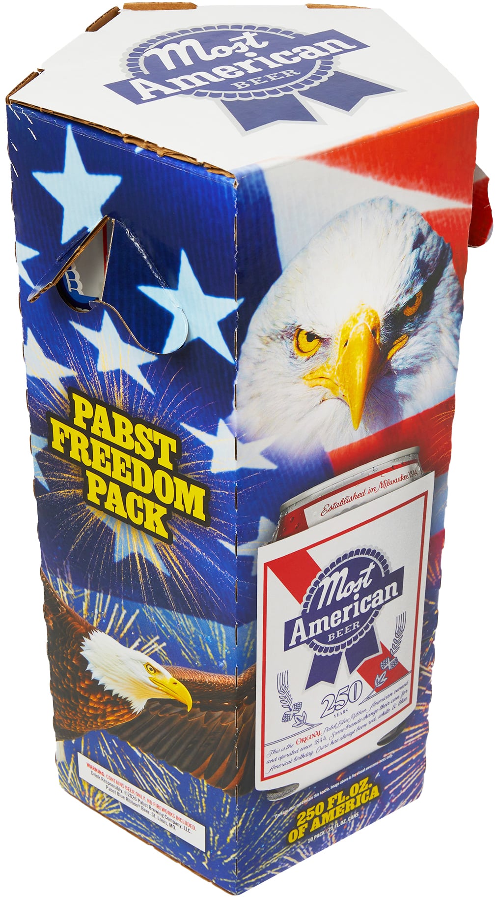 Pabst Blue Ribbon 250oz Freedom Pack | 10 pack of 25 oz Can